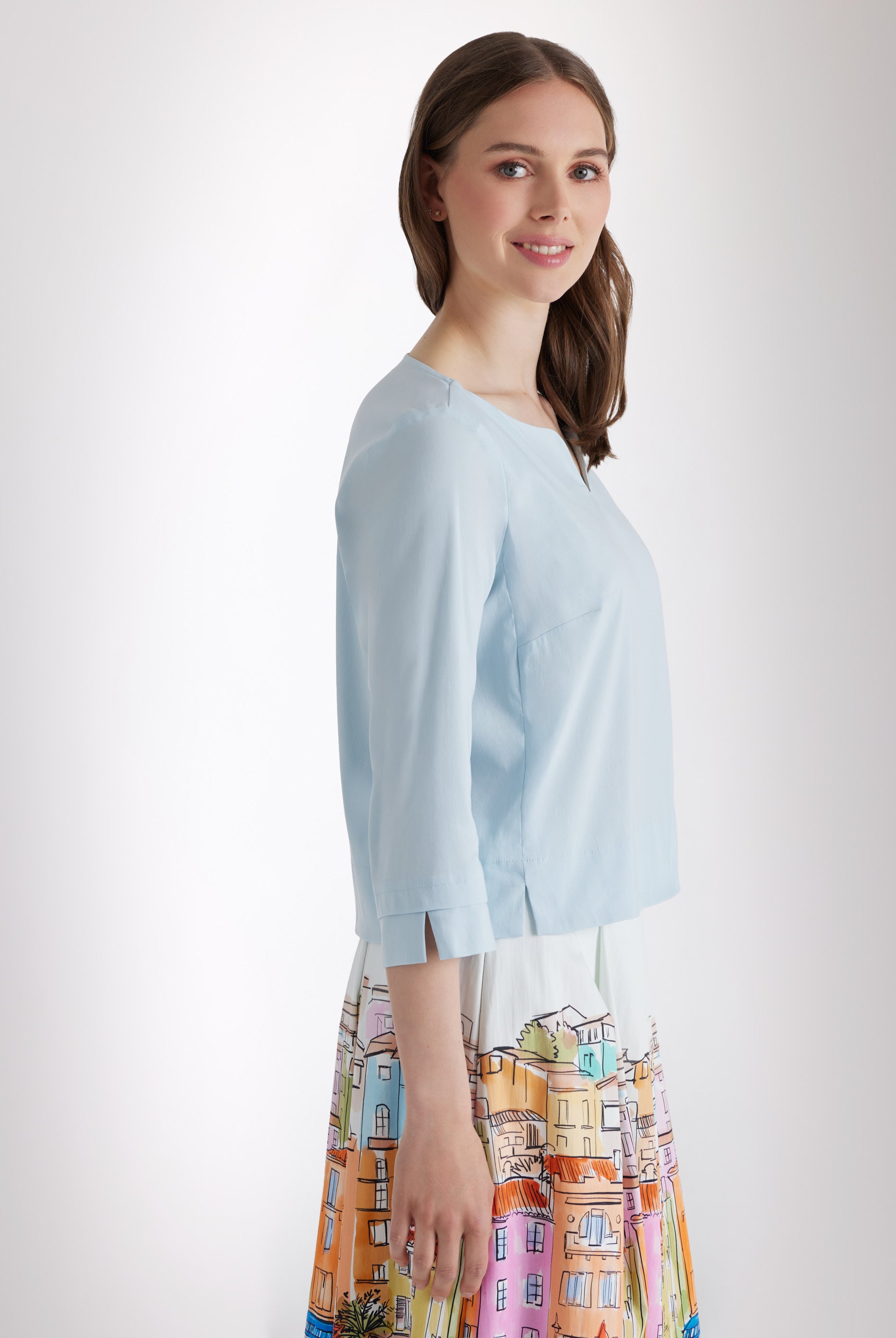 Kastige Bluse BUSHAKTY aus leichtem Baumwollmix mit Stretch - FOX'S - Fashion