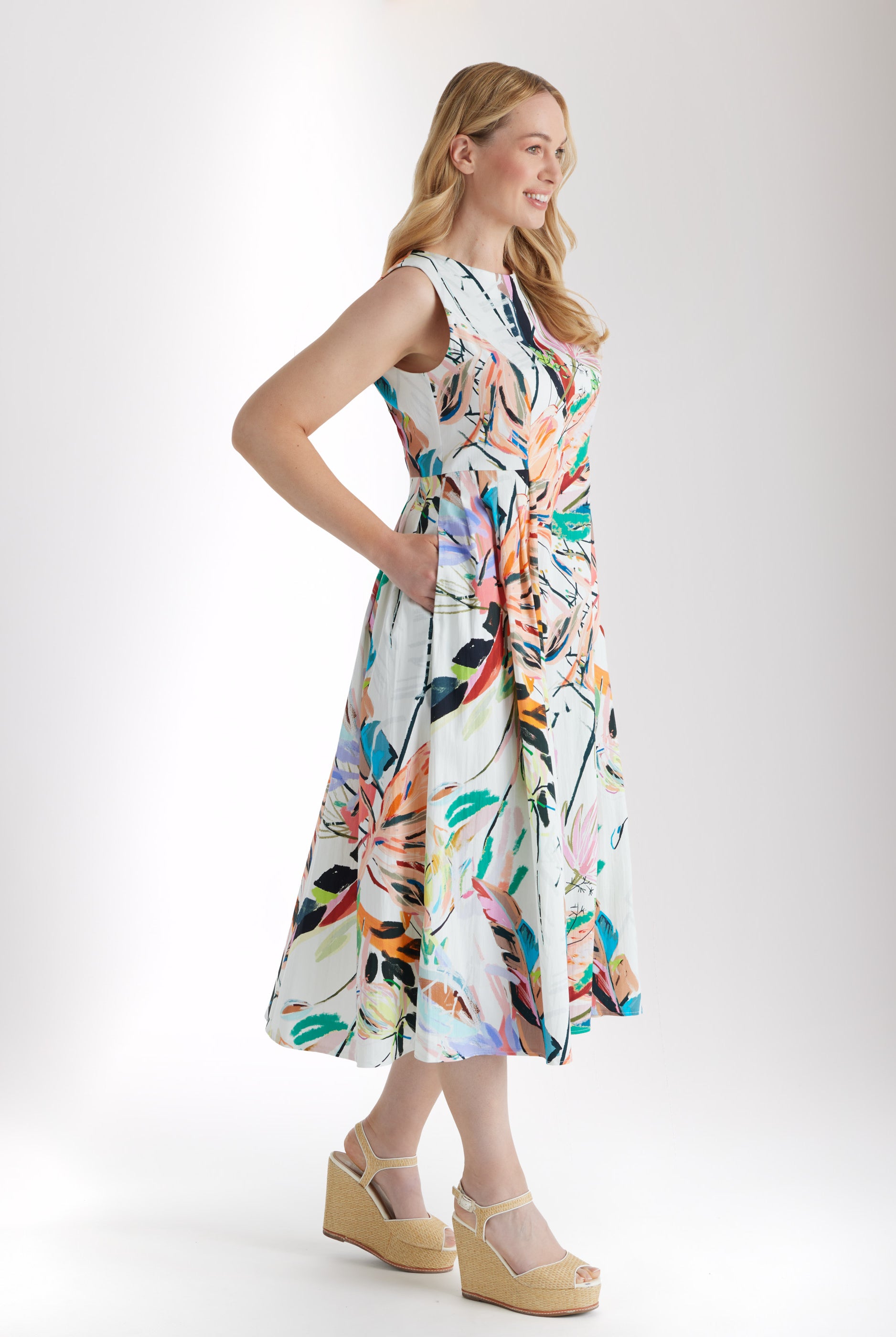Tailliertes Midi - Kleid DEMONA aus Bio - Baumwolle - FOX'S - Fashion