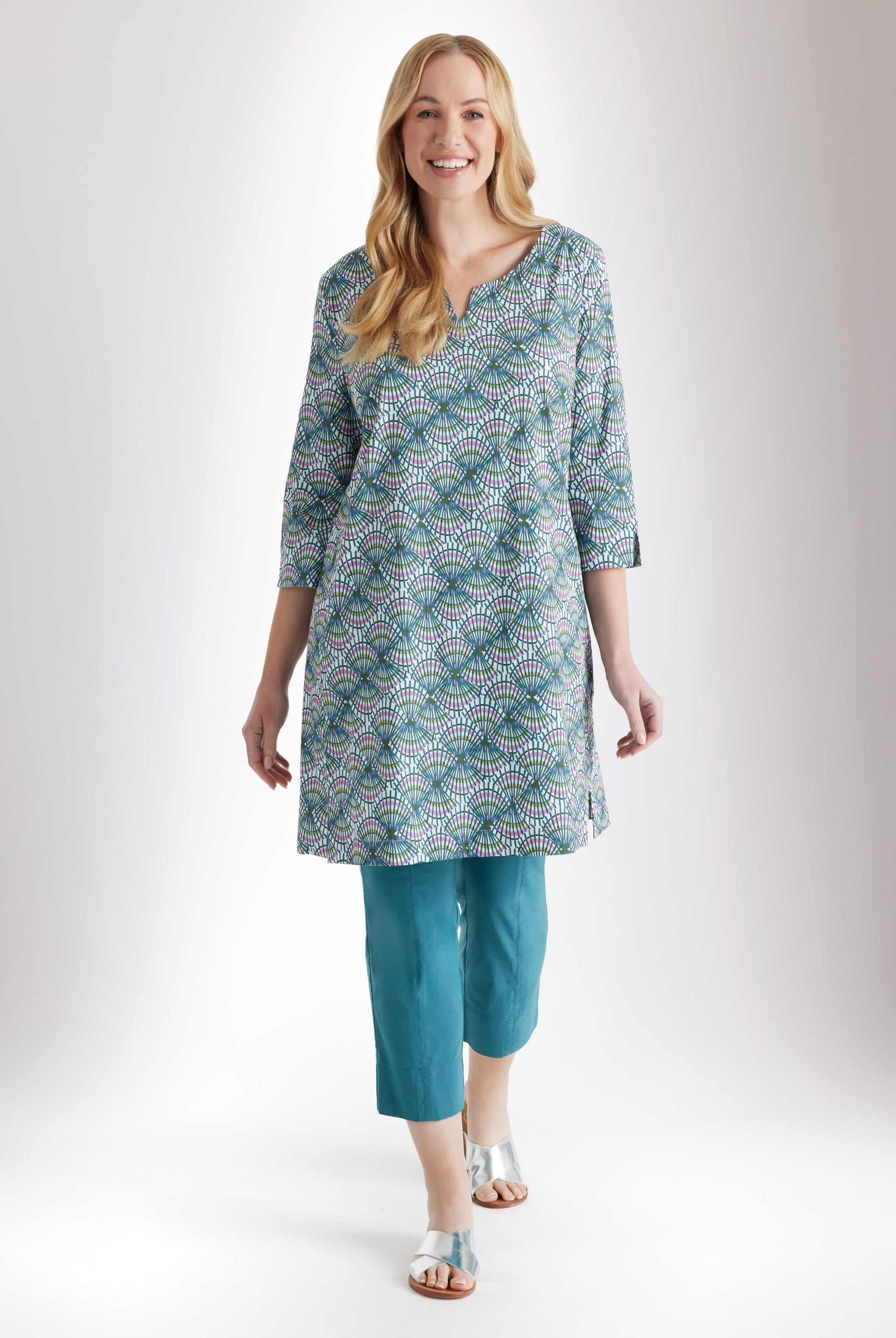 Schmale 7/8 - Hose MESSINI aus Baumwollmix mit Stretch - FOX'S - Fashion