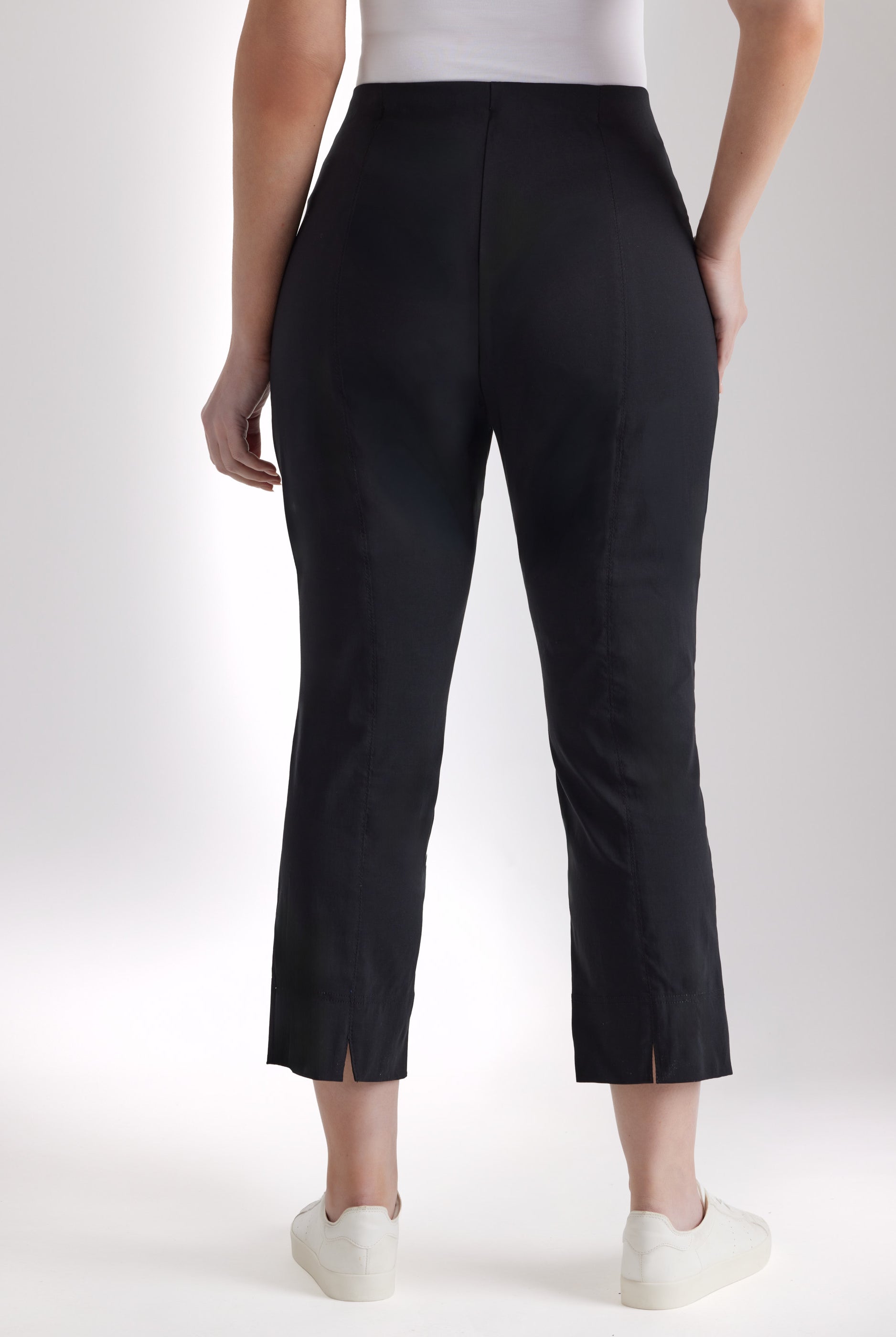 Schmale 7/8 - Hose MESSINI aus Baumwollmix mit Stretch in Schwarz- FOX'S - Fashion