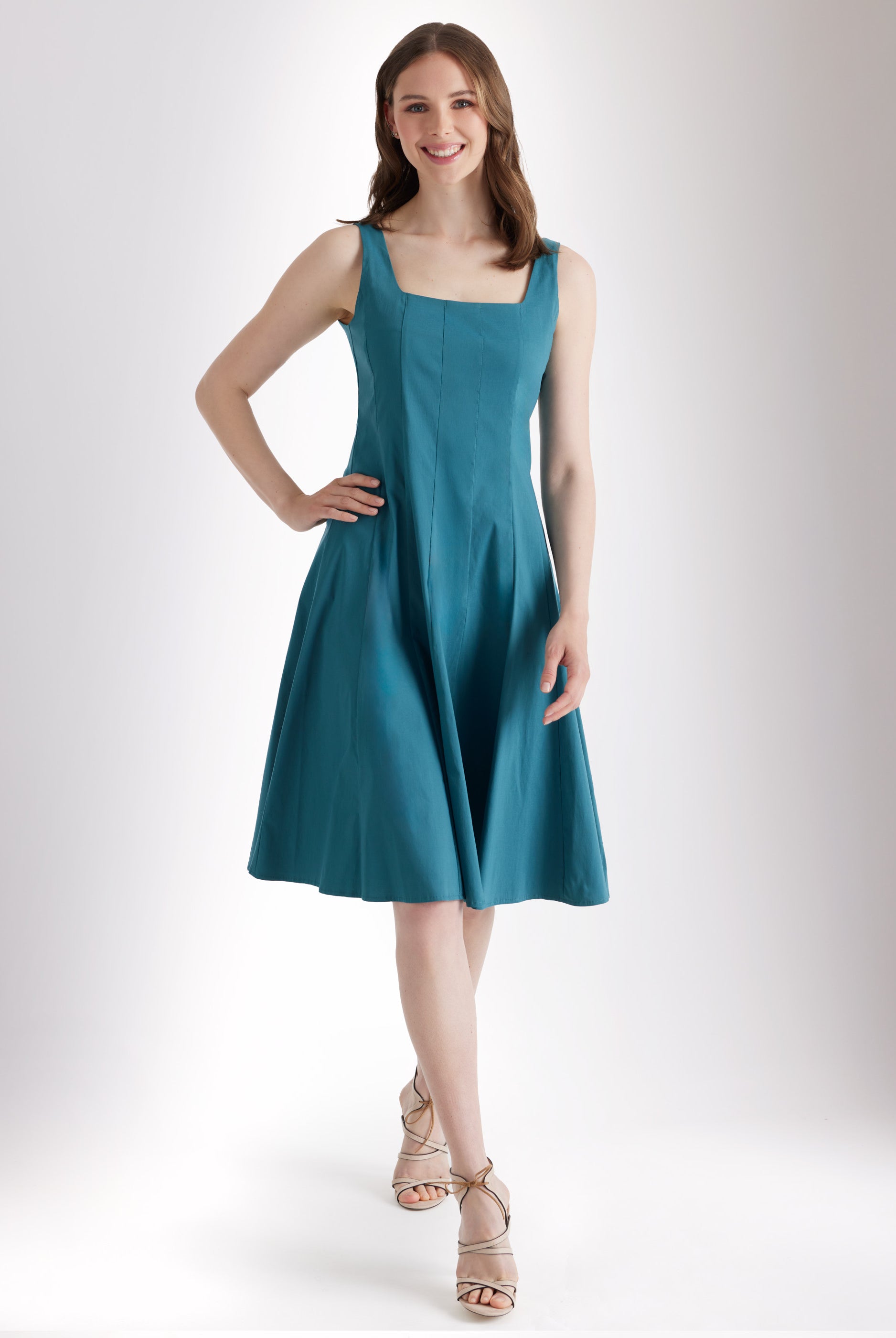 Kurzes, ausgestelltes Kleid MIASHY aus Baumwollmix mit Stretch - FOX'S - Fashion