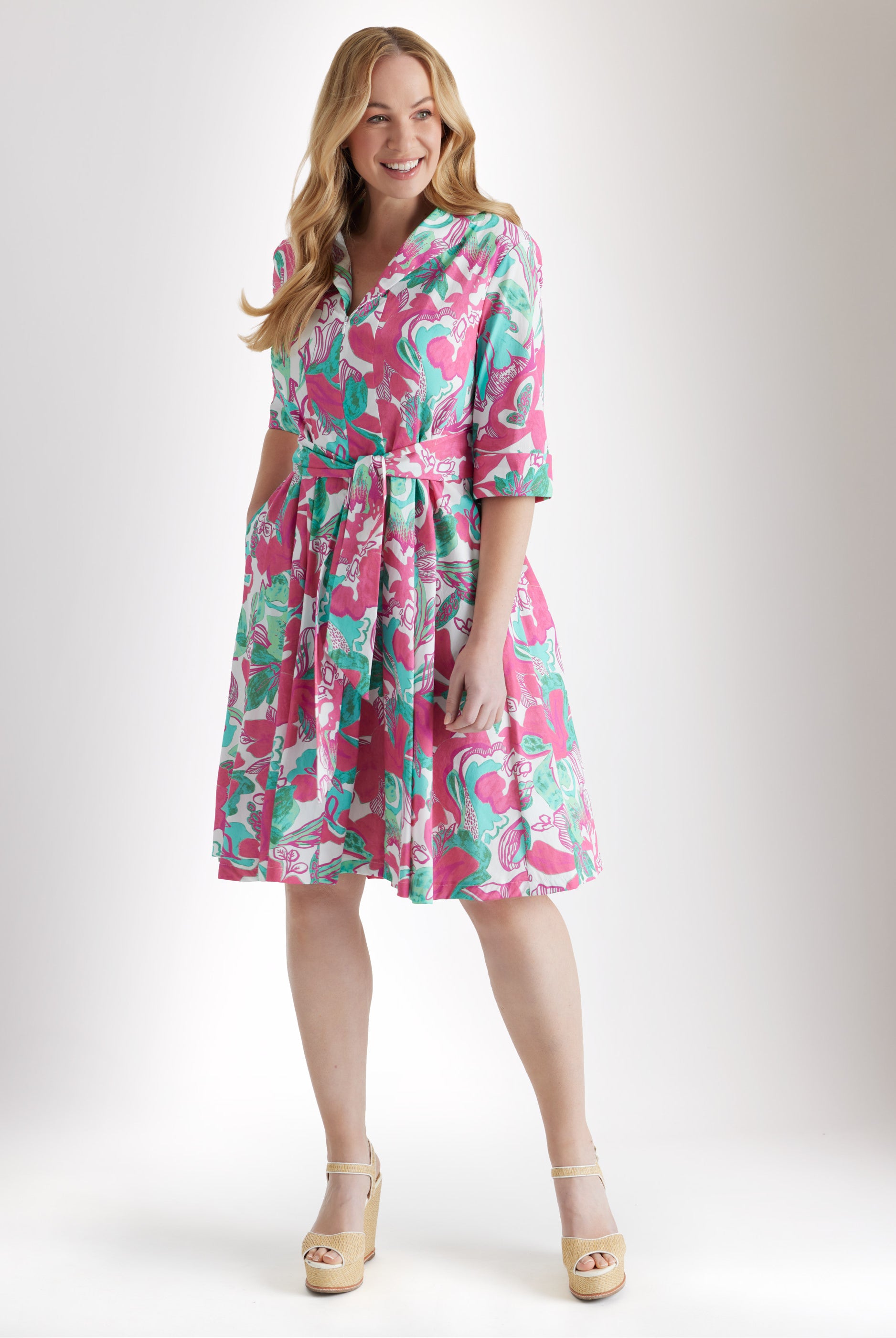 Tailliertes Kleid UDAXI aus Bio - Baumwolle - FOX'S - Fashion