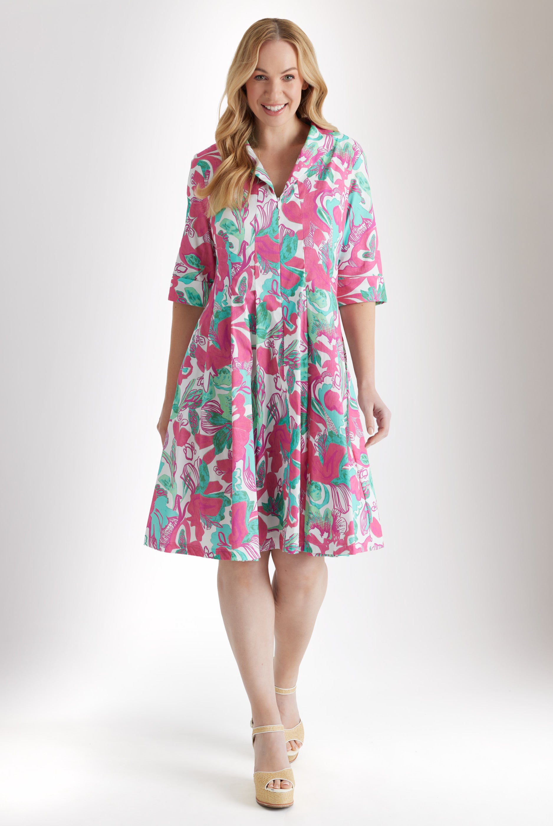 Tailliertes Kleid UDAXI aus Bio - Baumwolle - FOX'S - Fashion
