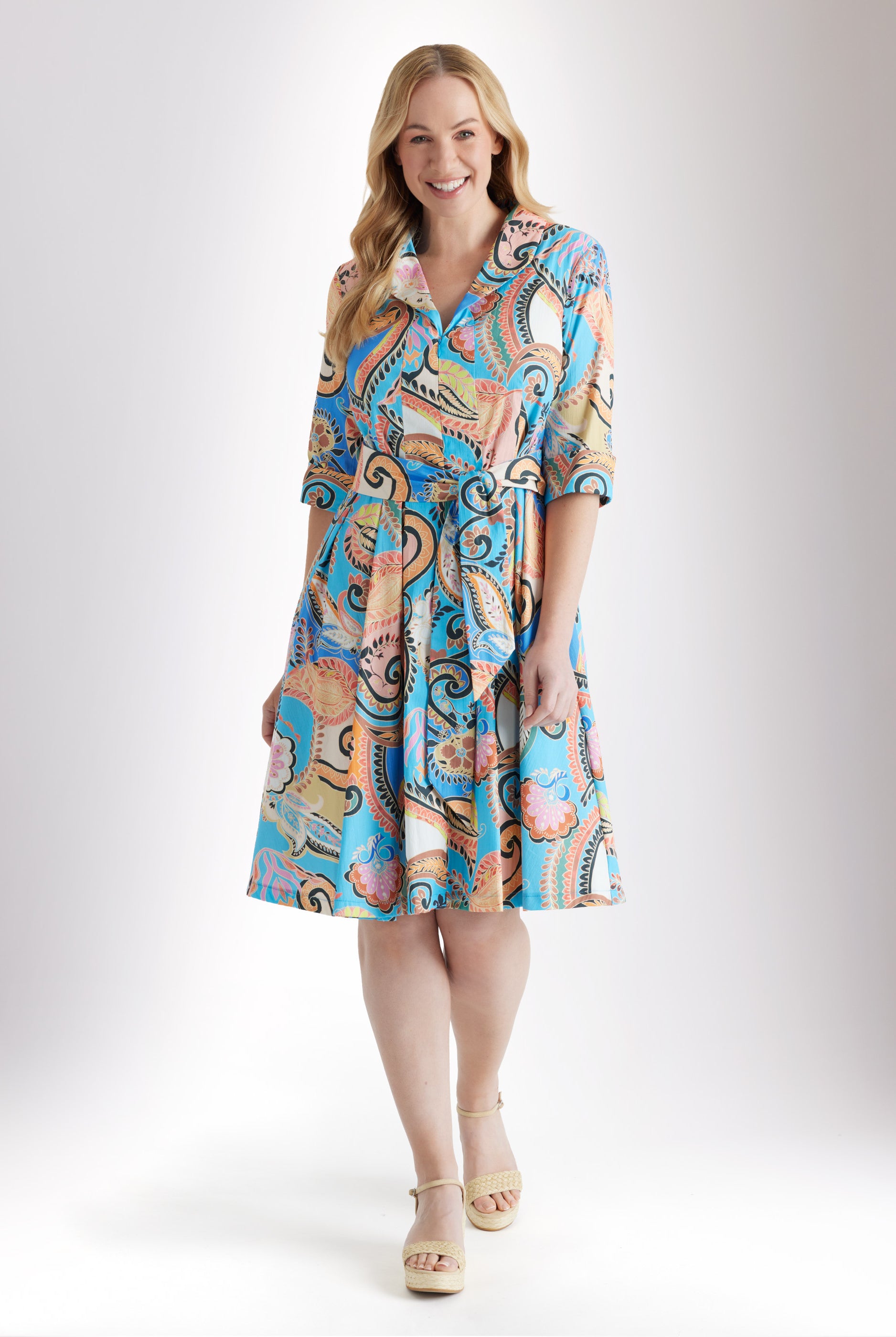 Tailliertes Kleid UDAXI aus Bio - Baumwolle - FOX'S - Fashion