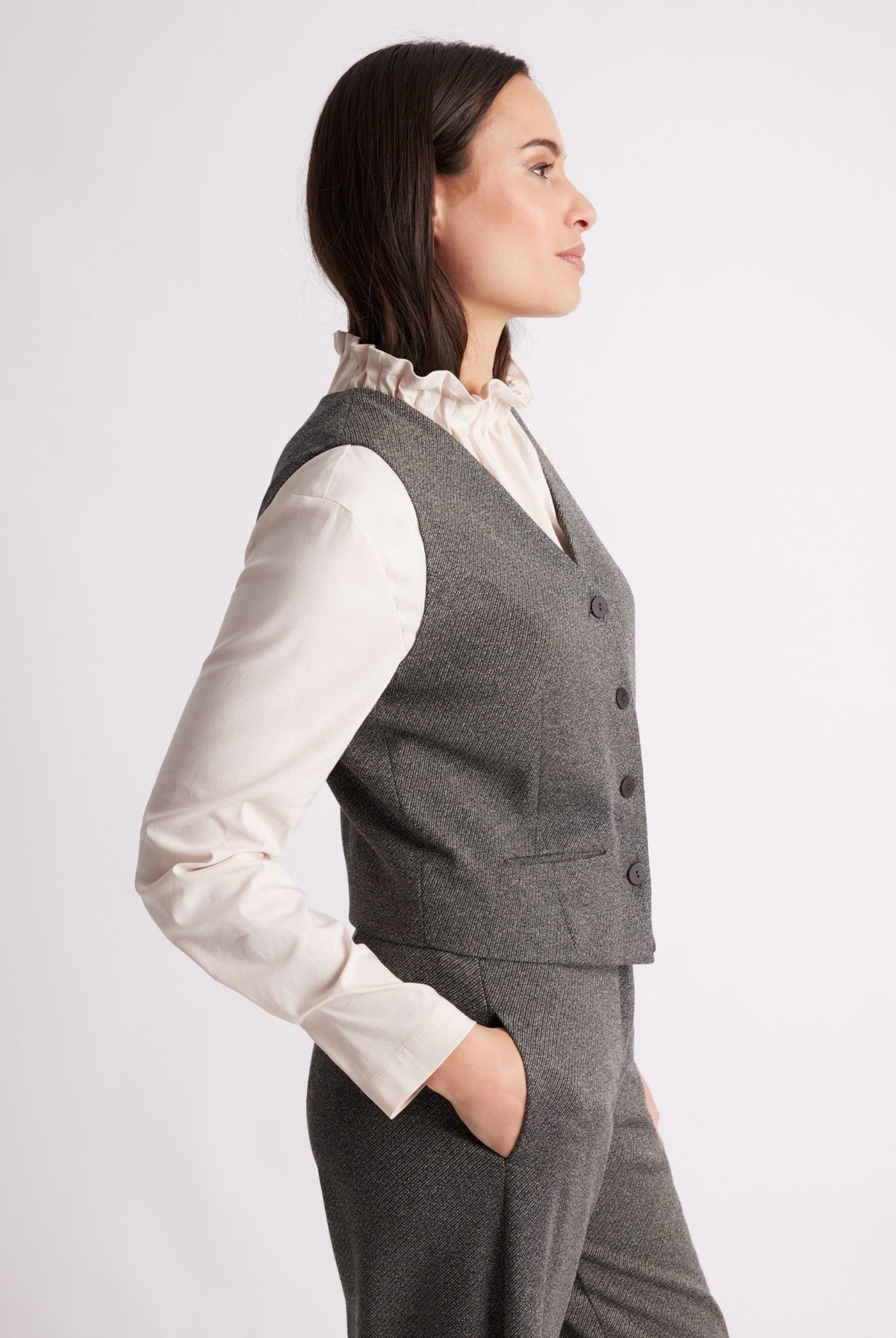 Anzugweste WAKAWE aus meliertem Viskose-Baumwoll-Mix - FOX'S-Fashion