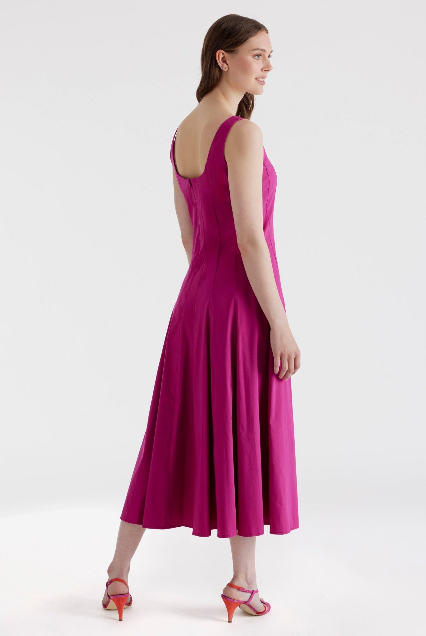 Ausgestelltes Midi - Kleid MYASHI aus Baumwollmix mit Stretch - FOX'S - Fashion