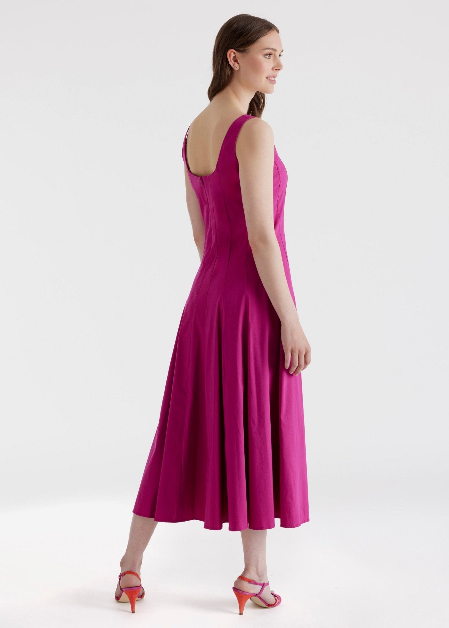Ausgestelltes Midi - Kleid MYASHI aus Baumwollmix mit Stretch - FOX'S - Fashion
