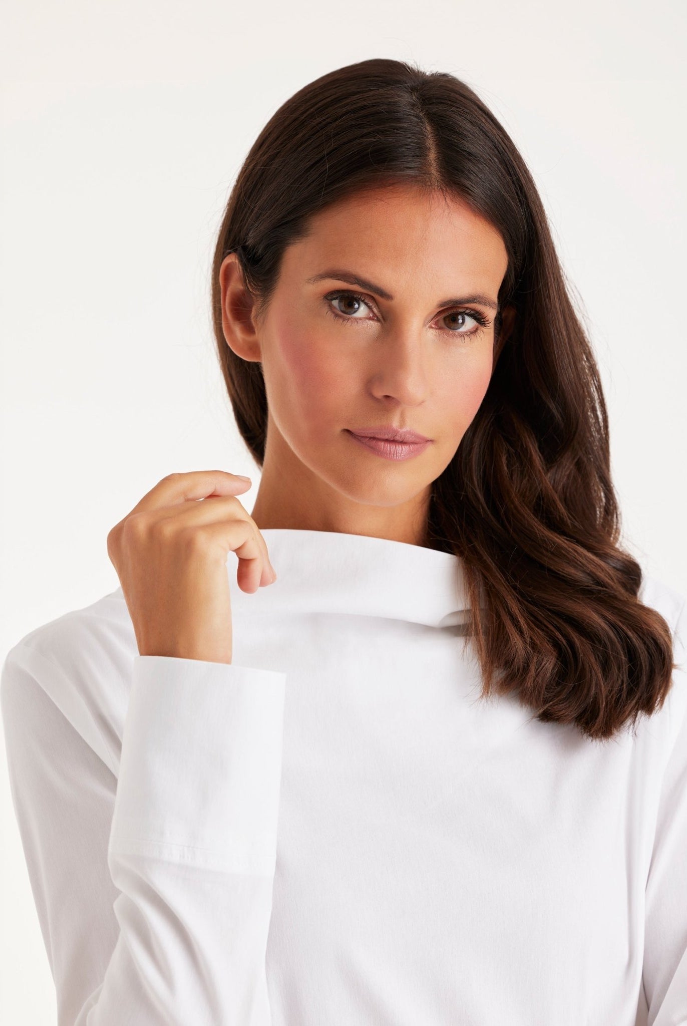 Bluse BARISCO mit Wasserfallkragen und langem Arm - FOX'S - Fashion