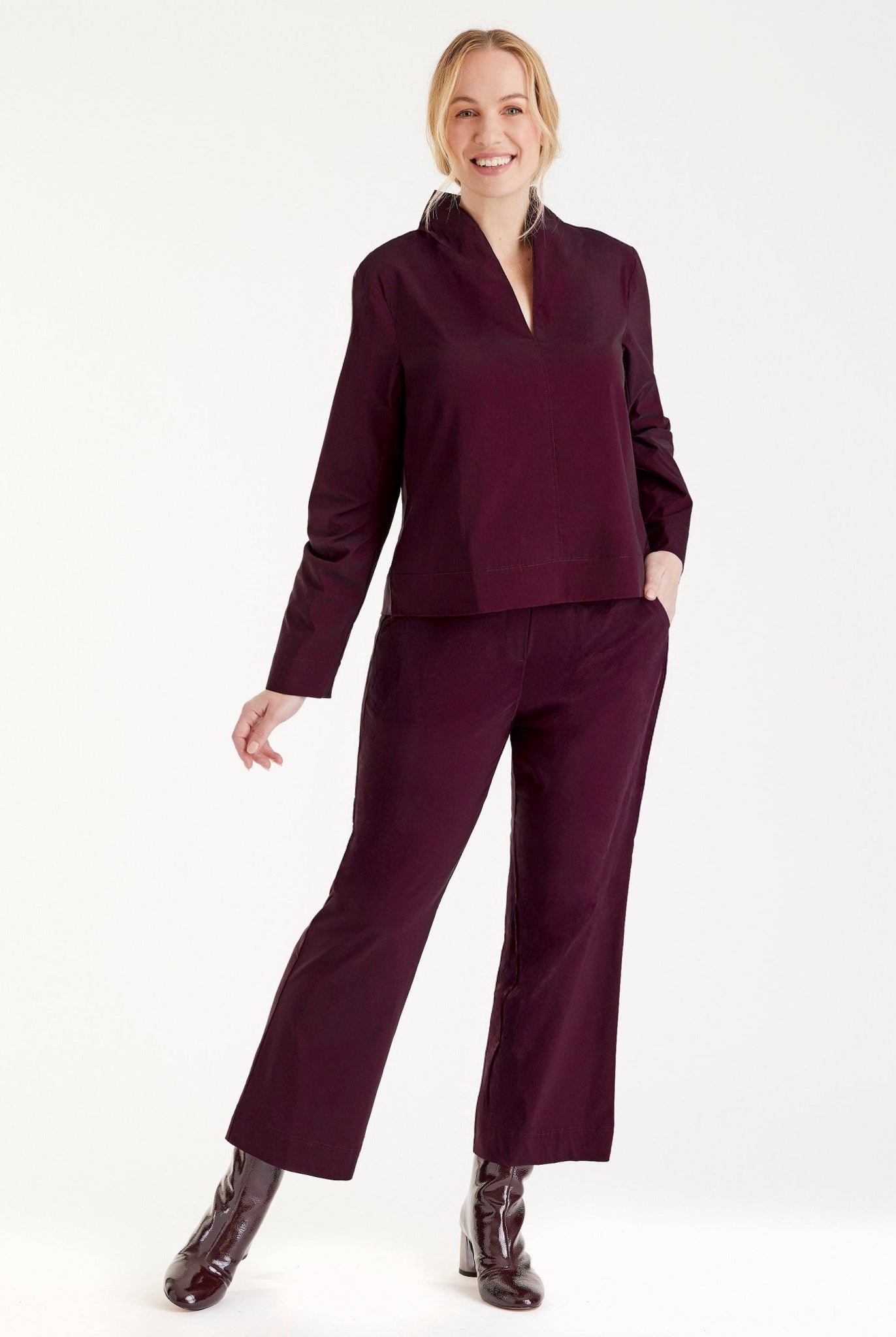 Bluse JIBRYX V - Ausschnitt und langem Arm - FOX'S - Fashion