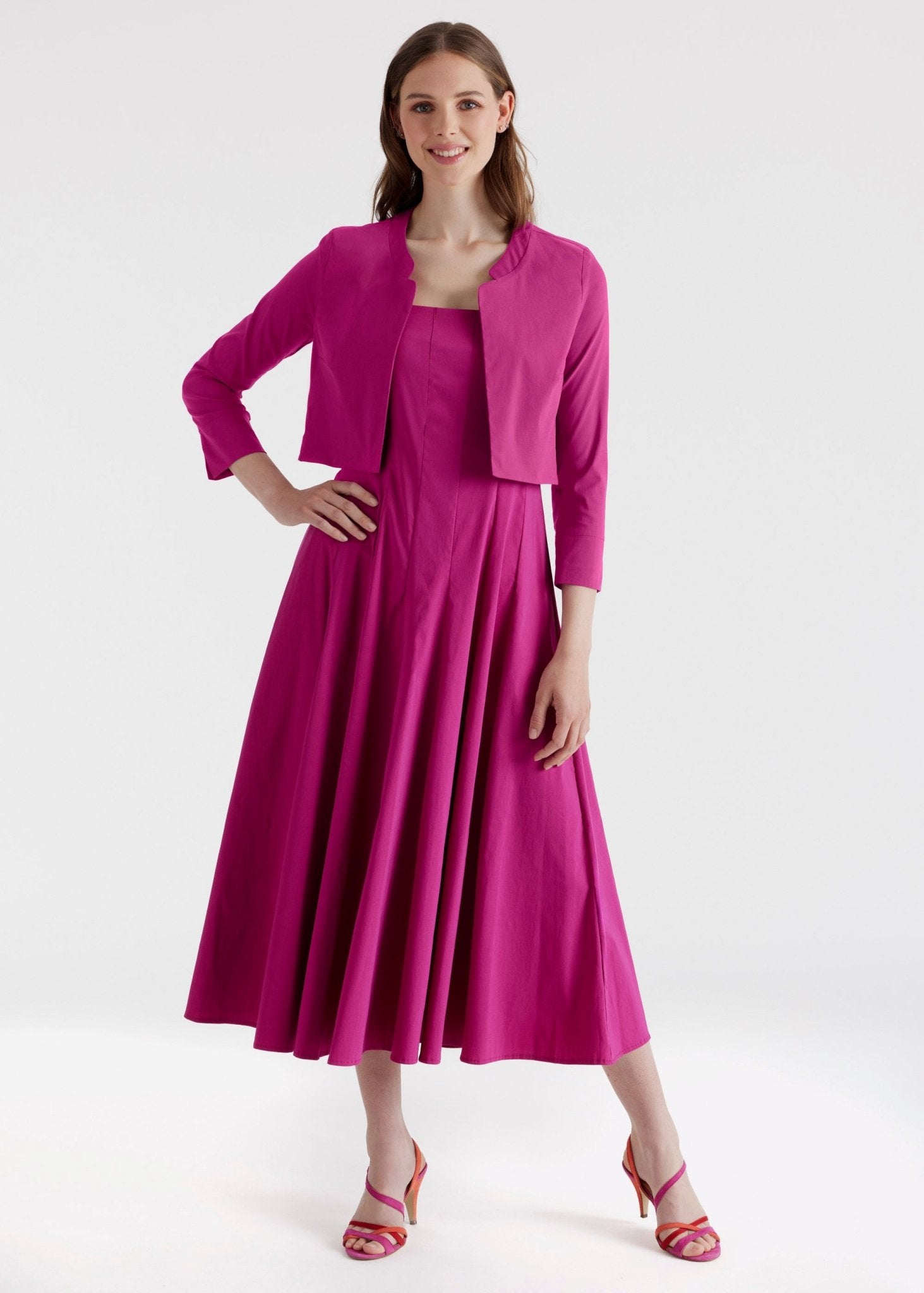 Bolero MYAGO aus Baumwollmix mit Elasthan und 3/4 - Arm - FOX'S - Fashion
