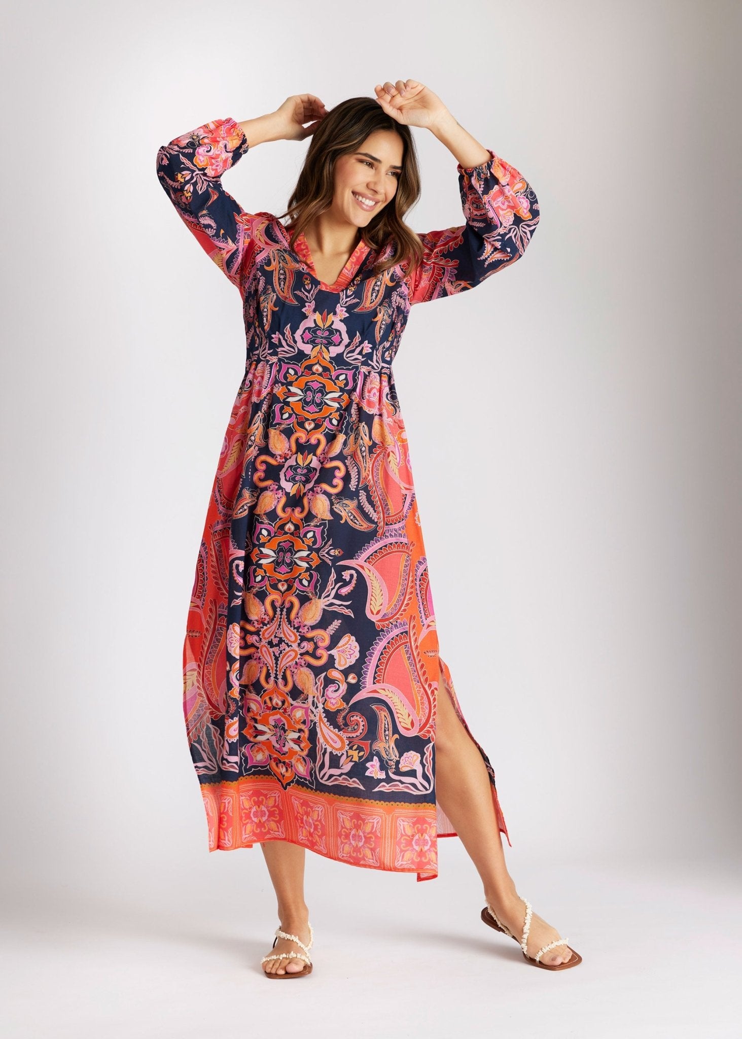 Coming Soon! Langes, tailliertes Kleid YIJE aus 100 % Baumwolle - FOX'S - Fashion