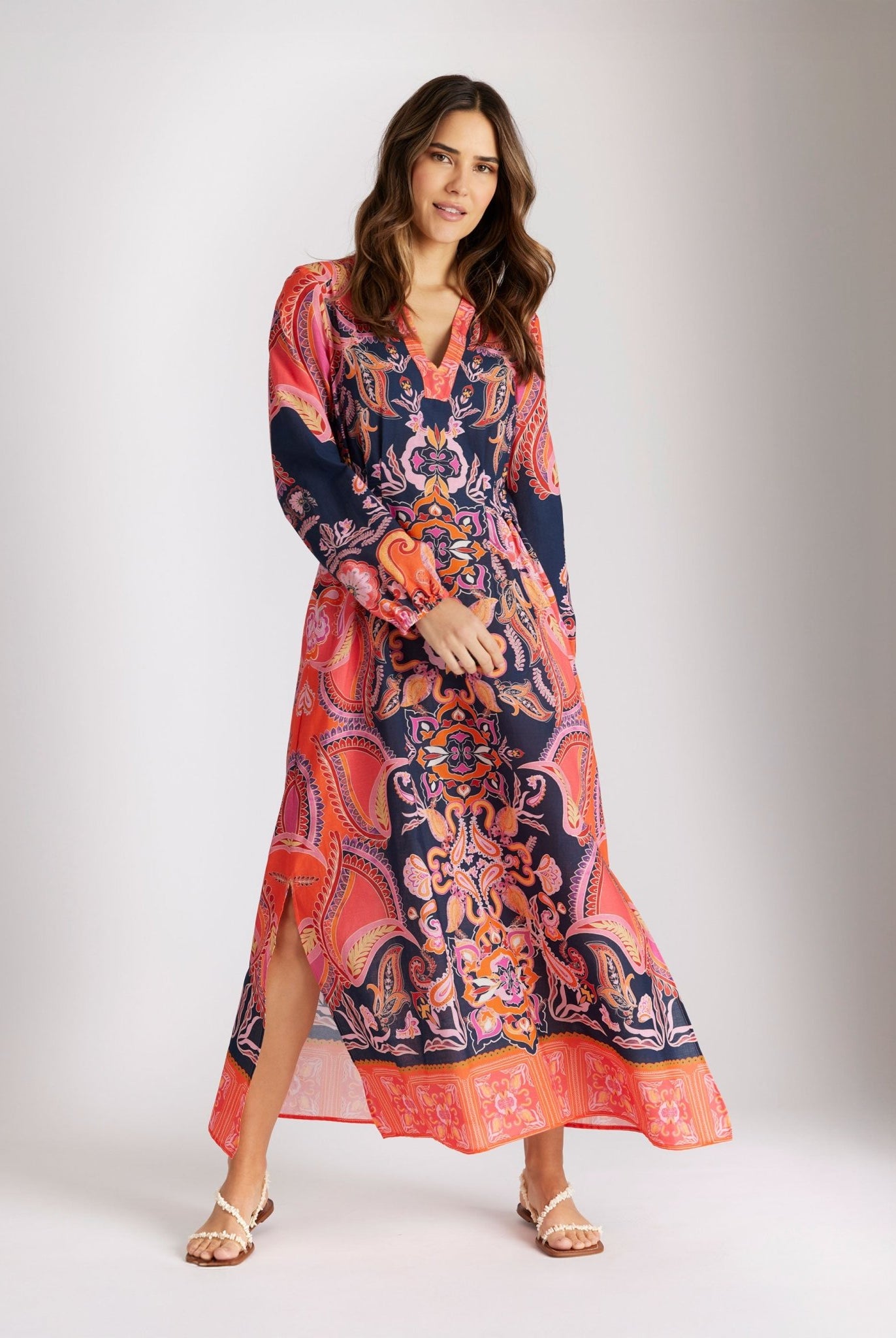 Coming Soon! Langes, tailliertes Kleid YIJE aus 100 % Baumwolle - FOX'S - Fashion