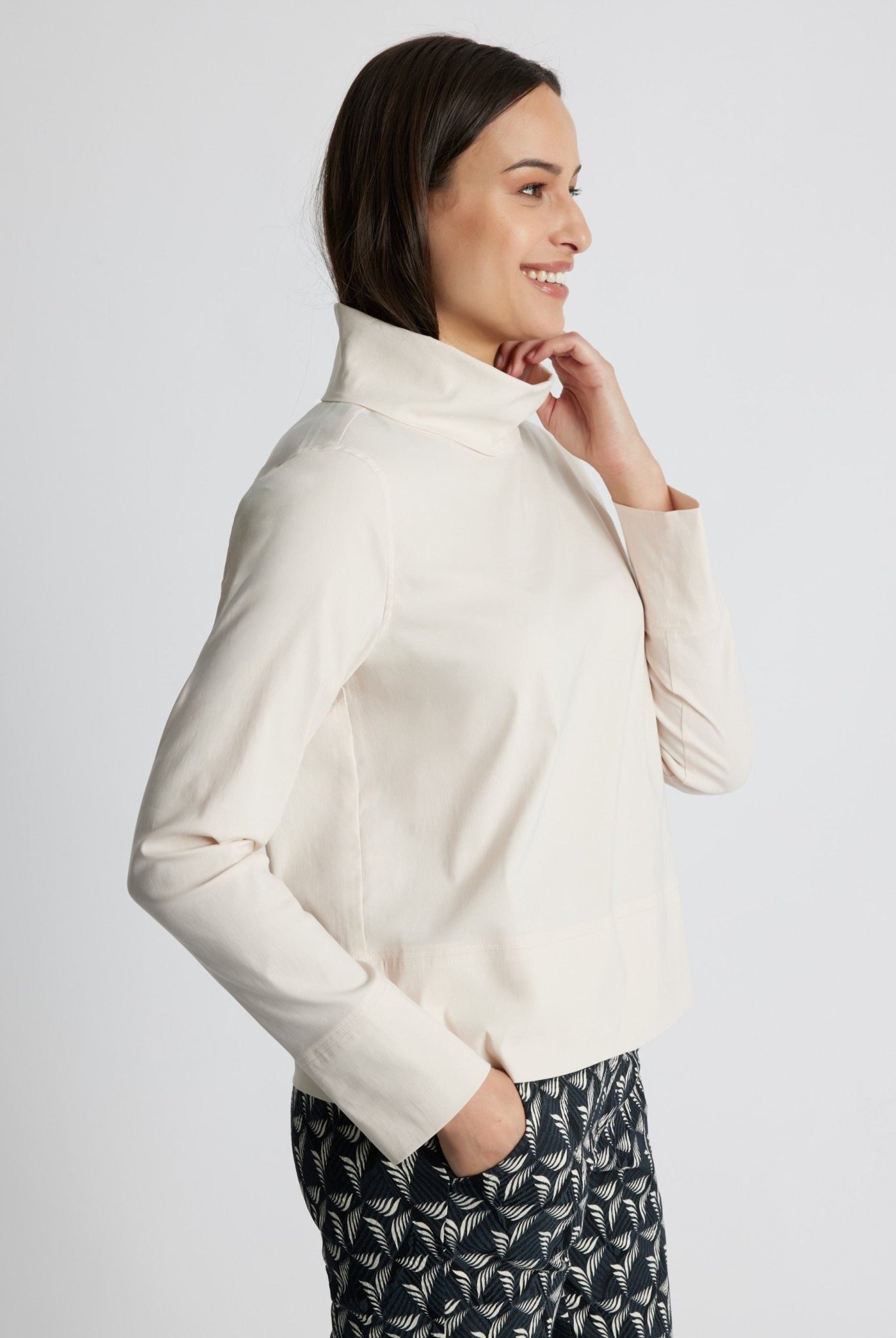 Gerade Bluse BRIZCO aus leichtem Baumwoll-Mix mit Stretch - FOX'S-Fashion