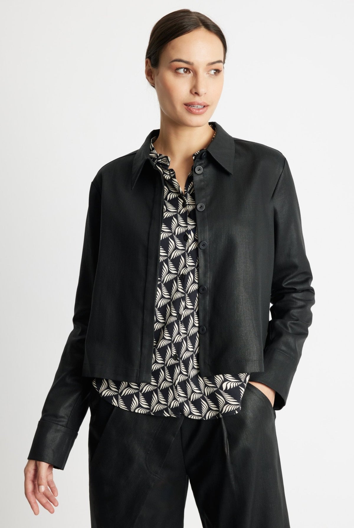 Gerade Hemdjacke ZANZIA aus 100 % Baumwolle - FOX'S-Fashion