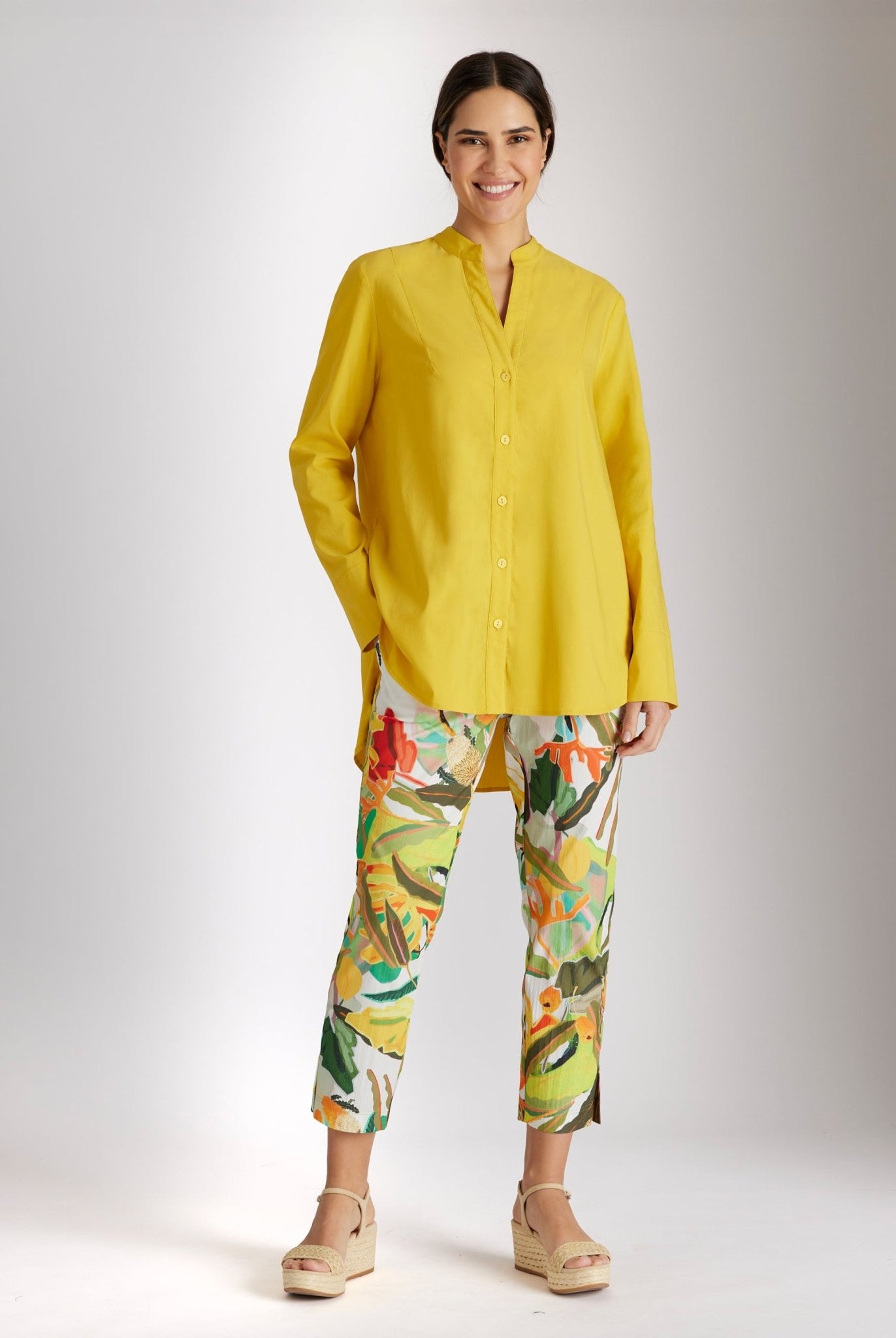 Gerade Longbluse BABLO aus leichtem Baumwollmix mit Stretch - FOX'S - Fashion