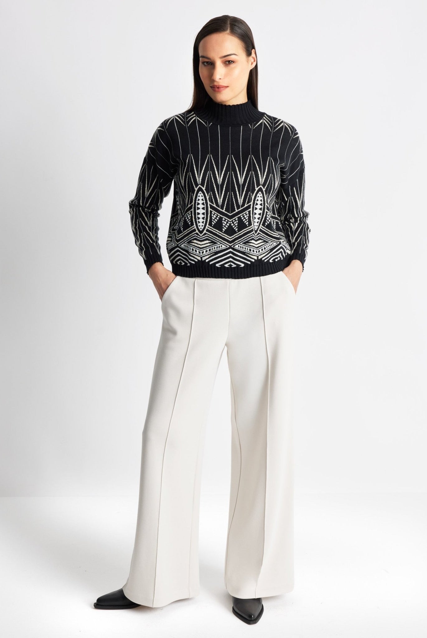 Gerader Strickpullover DARIBO aus Baumwoll-Mix - FOX'S-Fashion