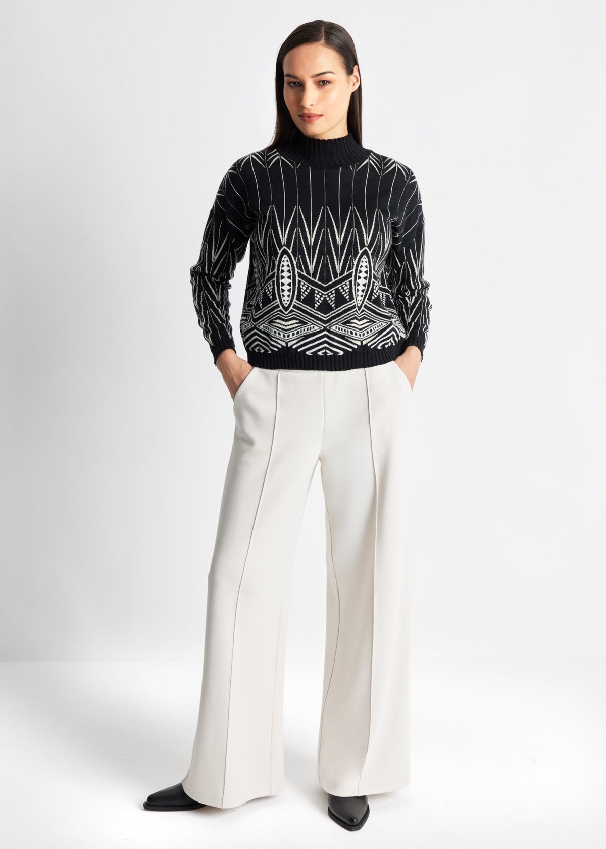 Gerader Strickpullover DARIBO aus Baumwoll-Mix - FOX'S-Fashion
