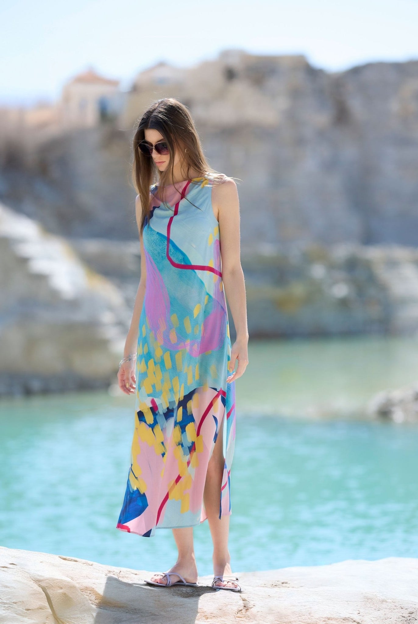 Gerades Midi - Kleid WUVITA aus Viskose - FOX'S - Fashion