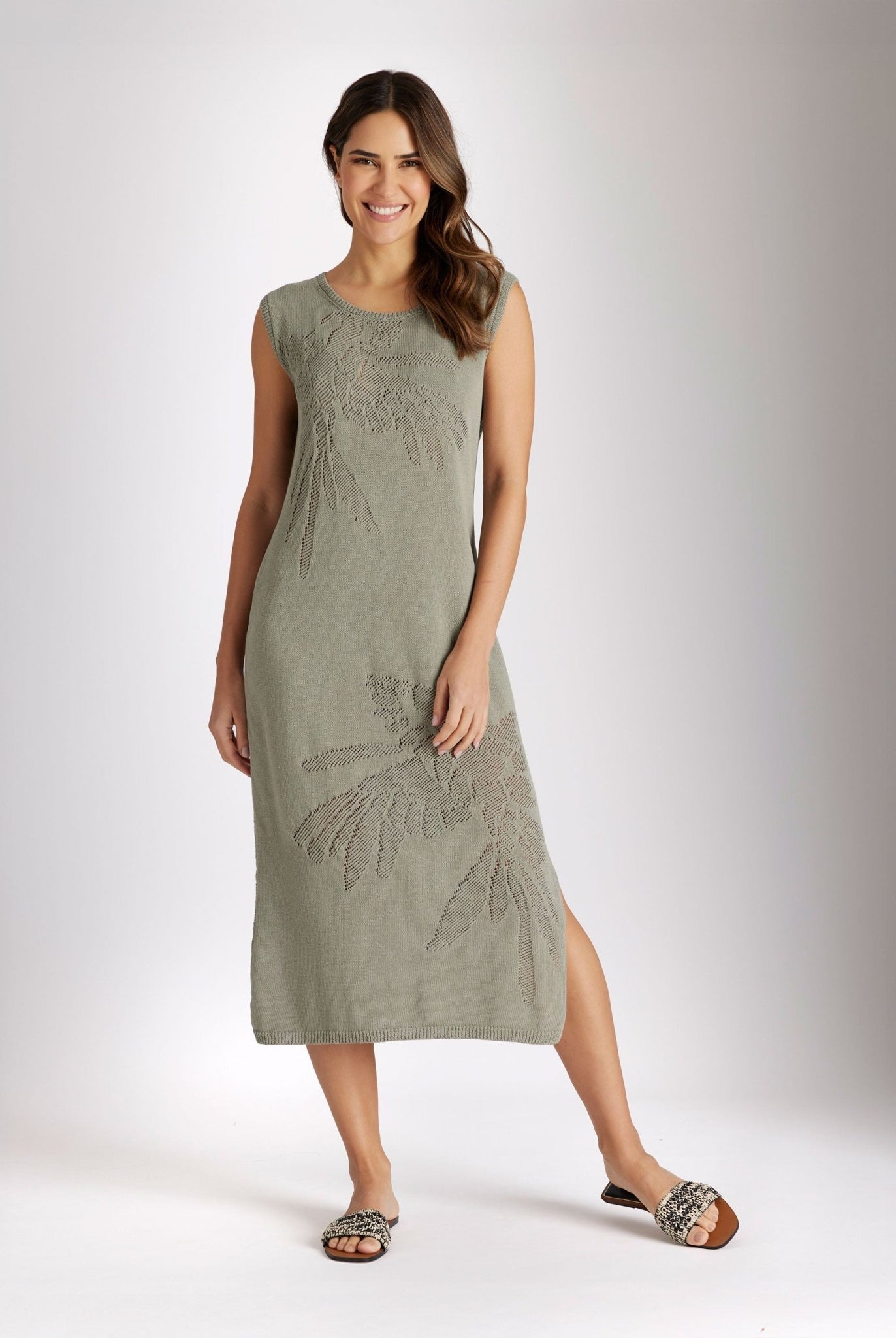 Gerades Strickkleid TORNADA aus Baumwolle und Leinen - FOX'S - Fashion