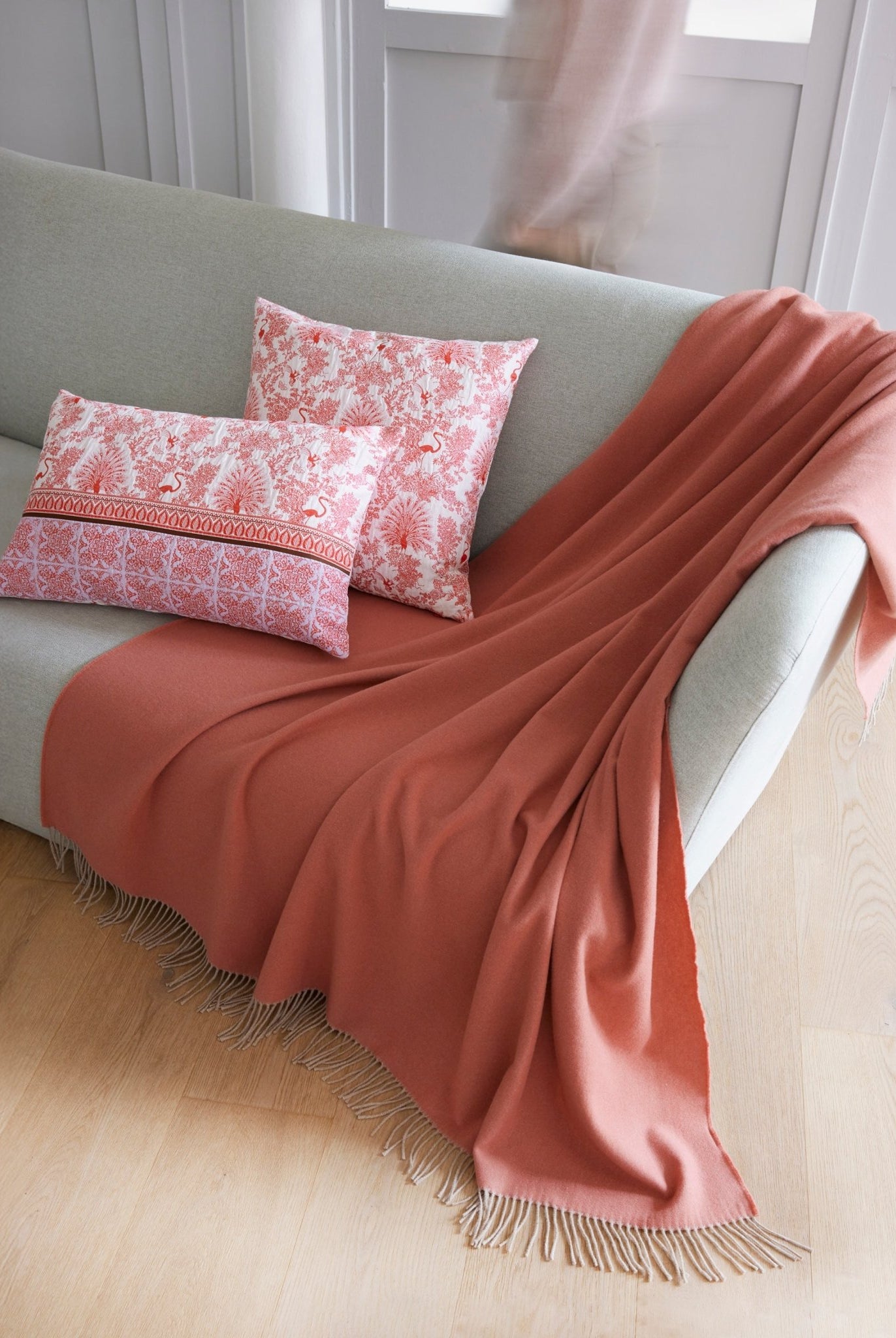 Gewebte Dekokissenhülle EVELIN in edlem Jacquard aus Baumwoll - Viskose - Mix - FOX'S - Fashion