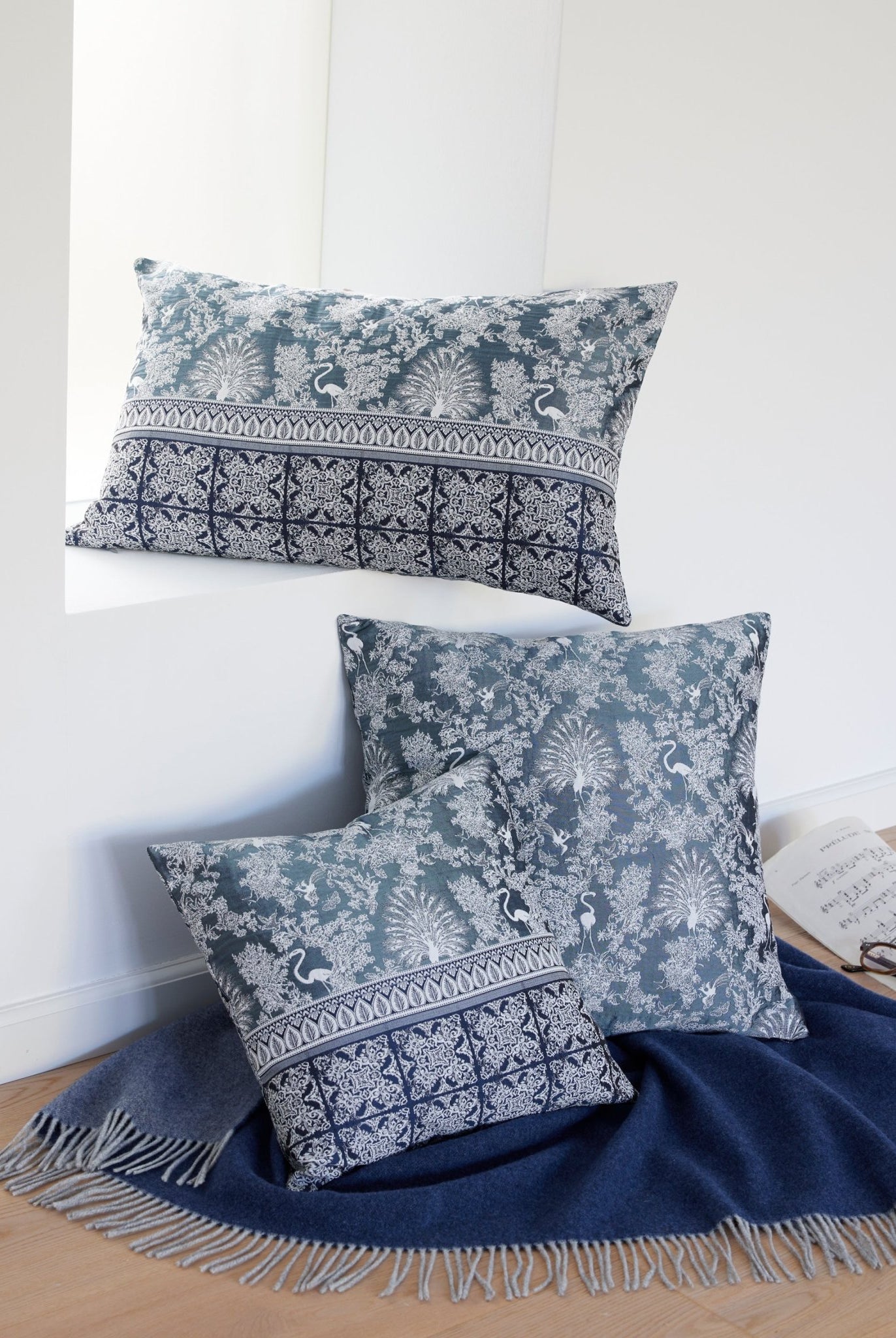 Gewebte Dekokissenhülle EVELIN in edlem Jacquard aus Baumwoll - Viskose - Mix - FOX'S - Fashion