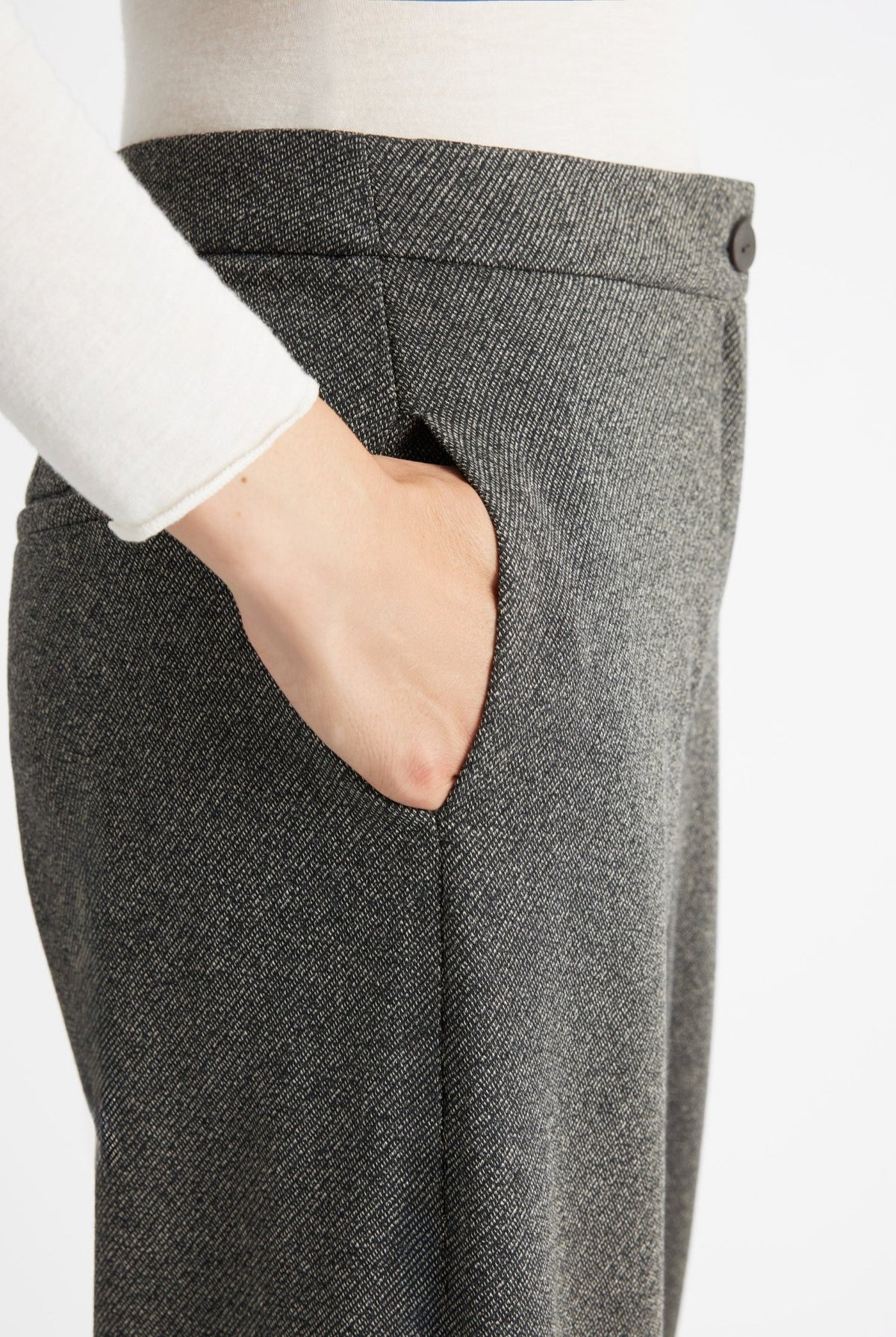 Hose WAHOSSA aus meliertem Viskose-Baumwoll-Mix im Barrel-Fit - FOX'S-Fashion