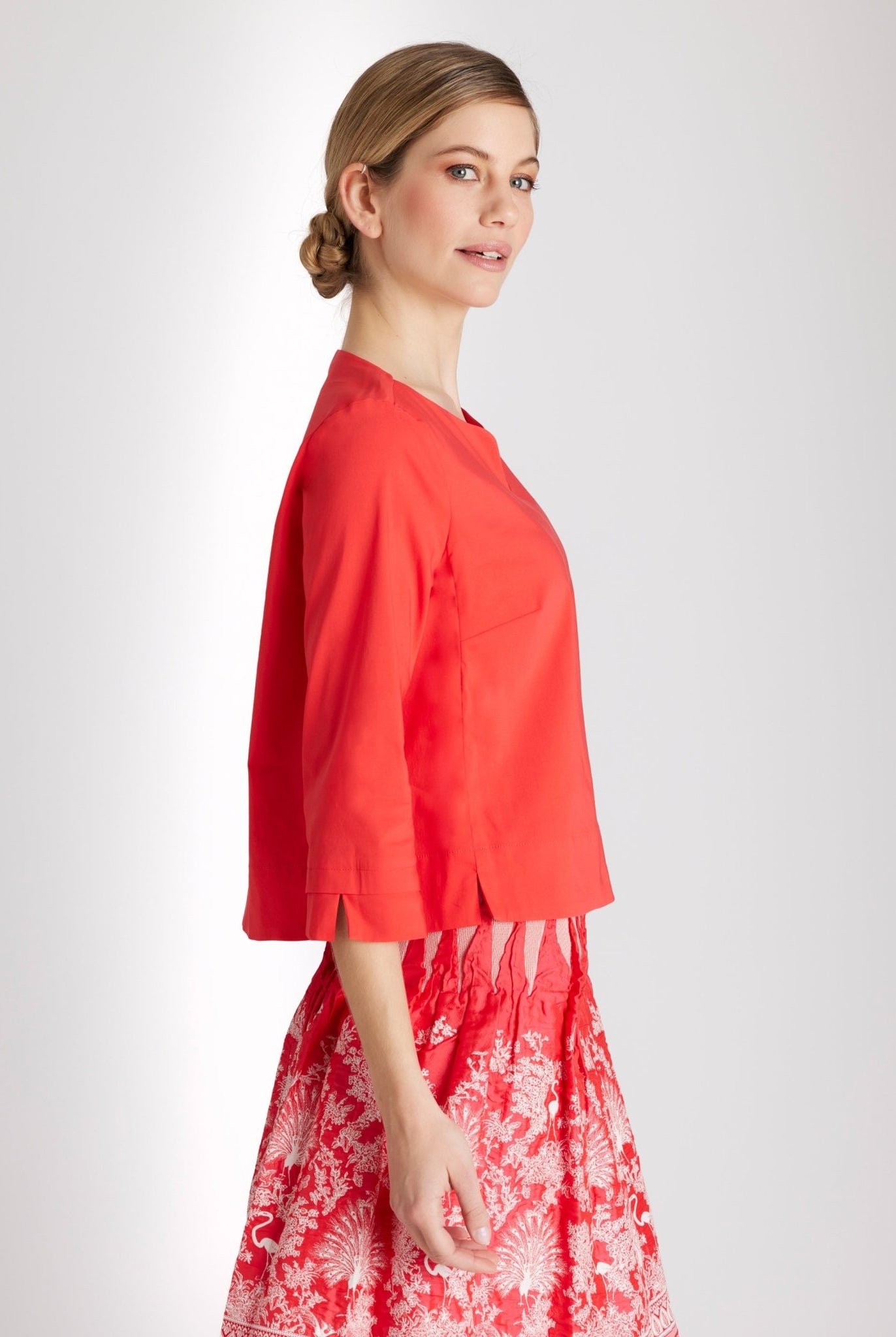 Kastige Bluse BUSHAKTY aus leichtem Baumwollmix mit Stretch - FOX'S - Fashion