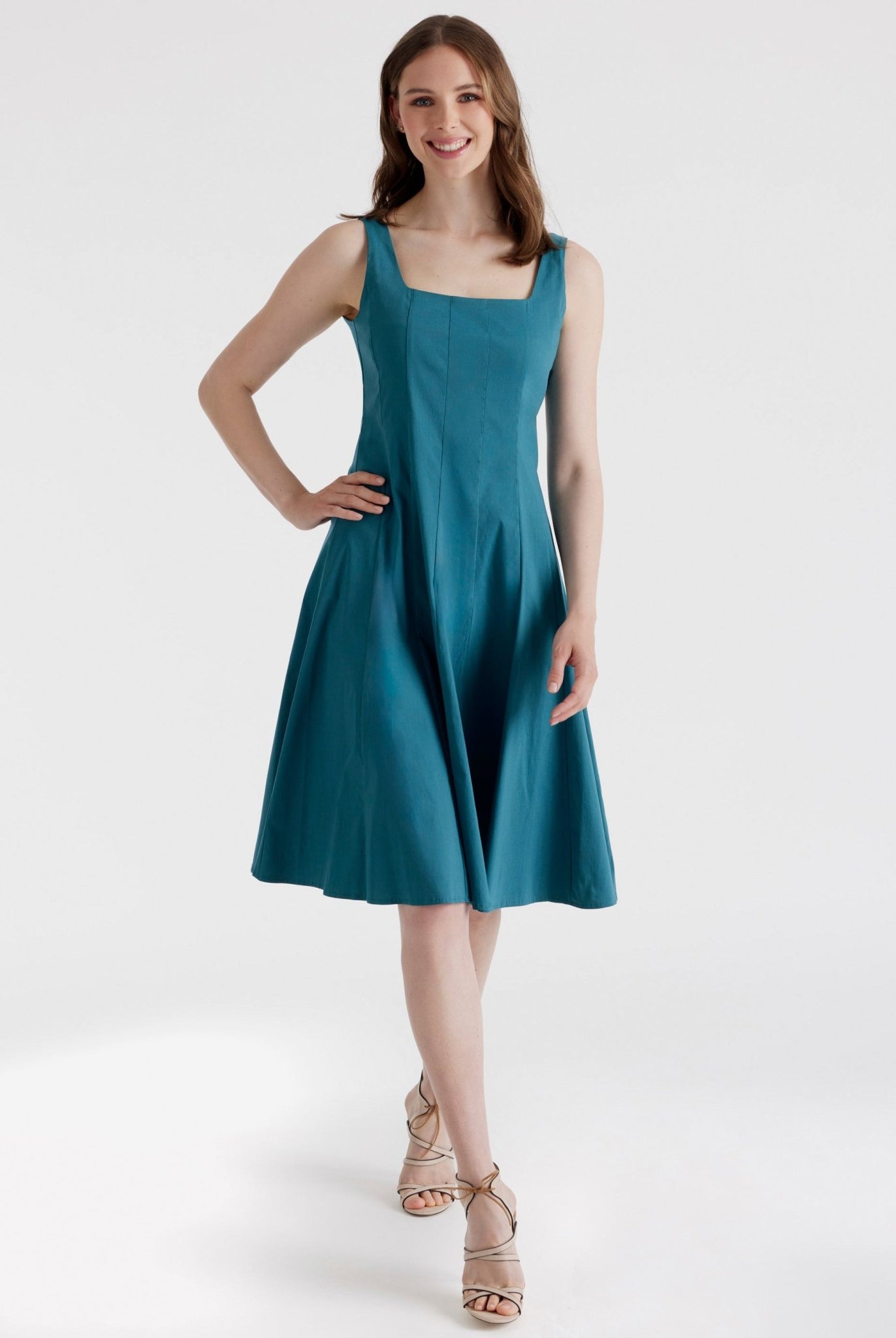 Kurzes, ausgestelltes Kleid MIASHY aus Baumwollmix mit Stretch - FOX'S - Fashion