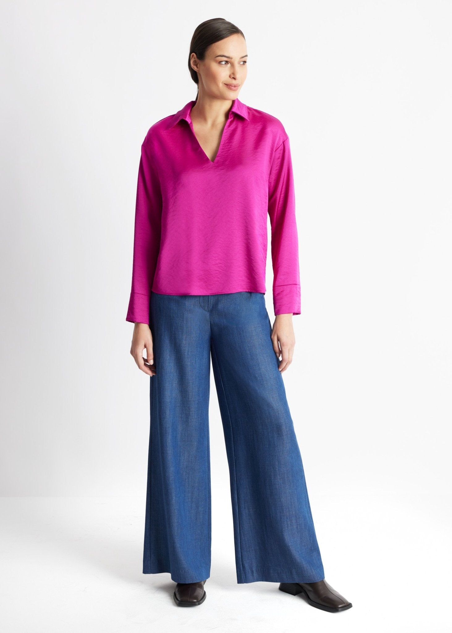 Legere Bluse GLYNCH aus Viskose-Mix mit Rückenpasse - FOX'S-Fashion