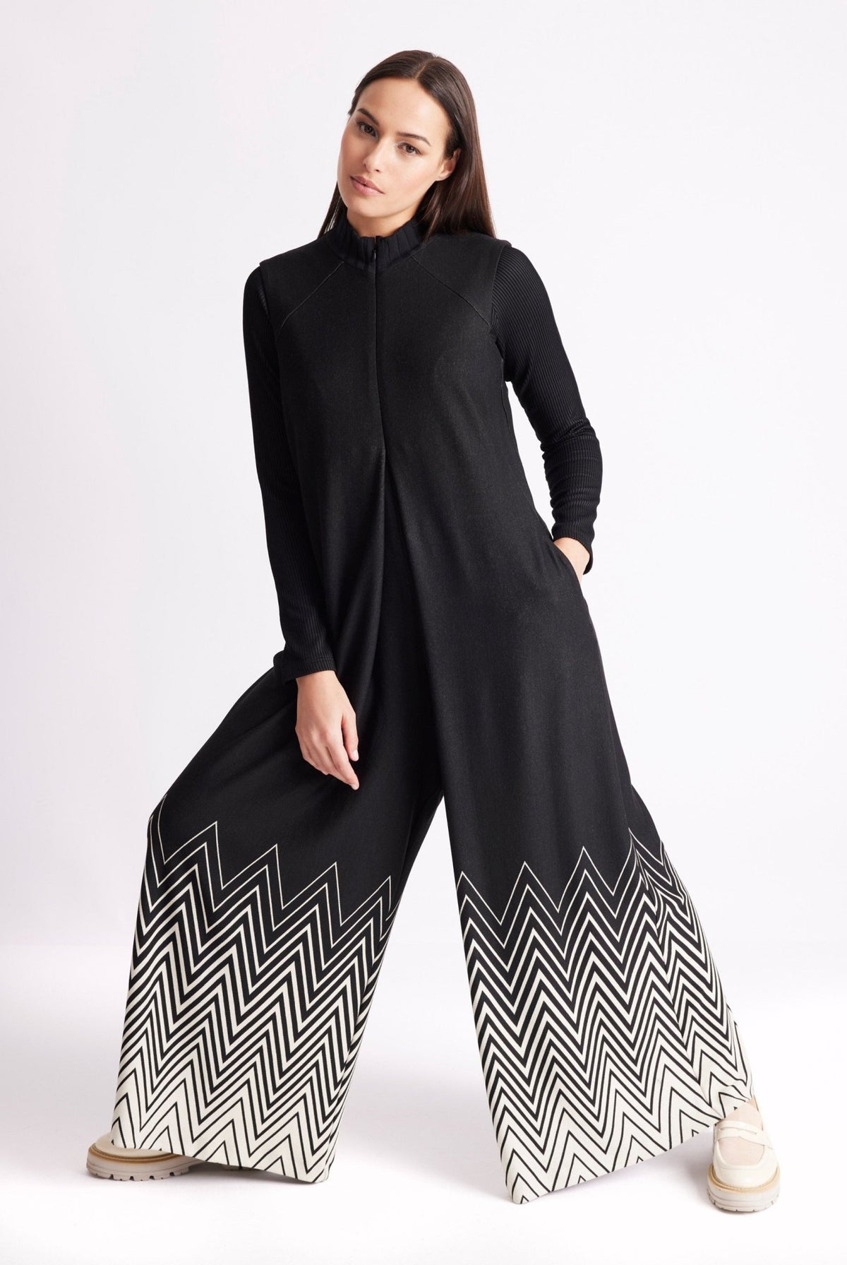 Legerer Jumpsuit YIMSUI aus Feinstrickjersey - FOX'S-Fashion