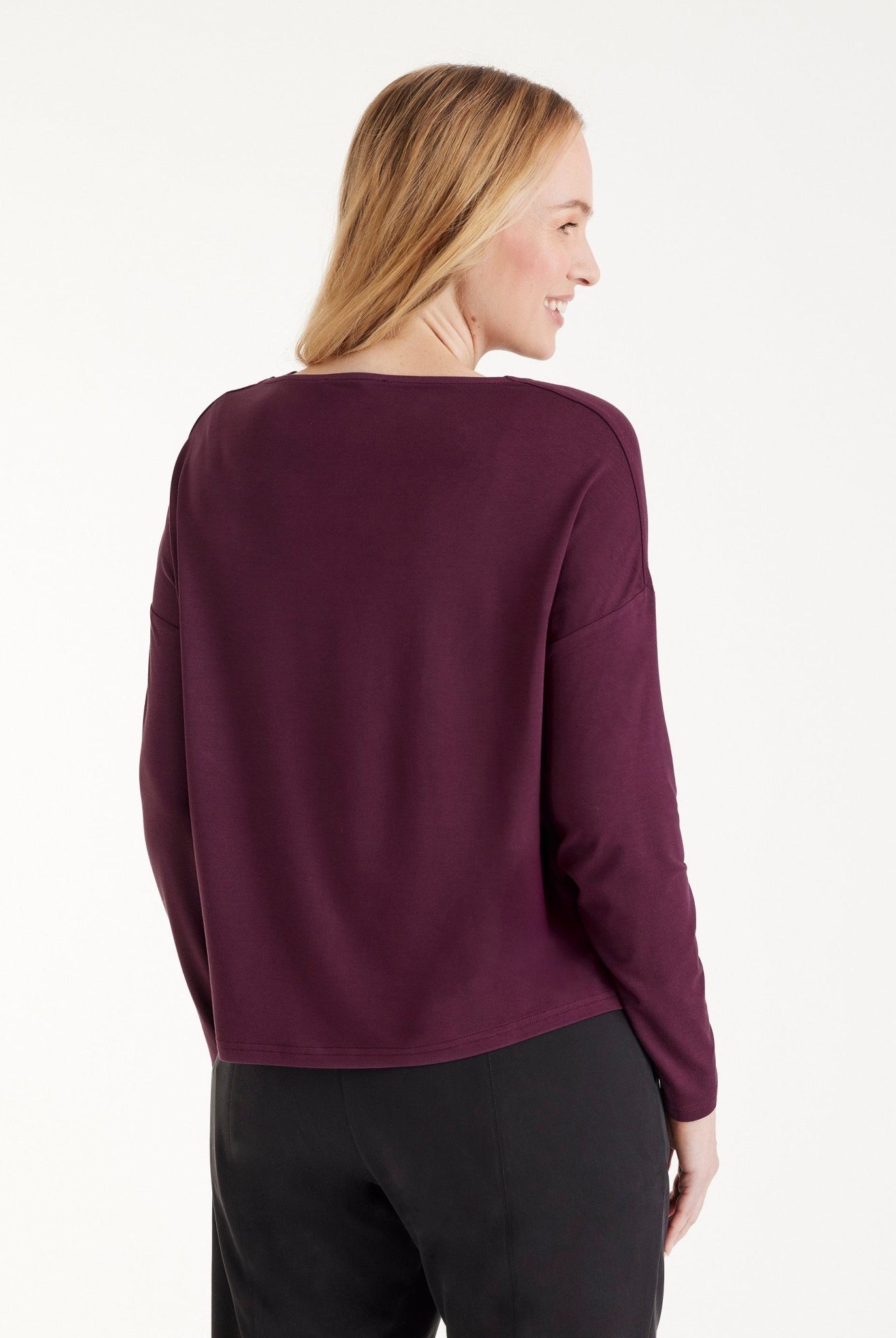 Legeres Langarmshirt CISQUIT aus Viskose - Jersey mit Wasserfallkragen - FOX'S - Fashion