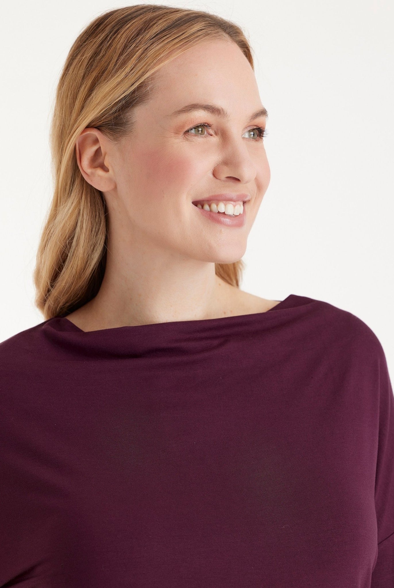 Legeres Langarmshirt CISQUIT aus Viskose - Jersey mit Wasserfallkragen - FOX'S - Fashion