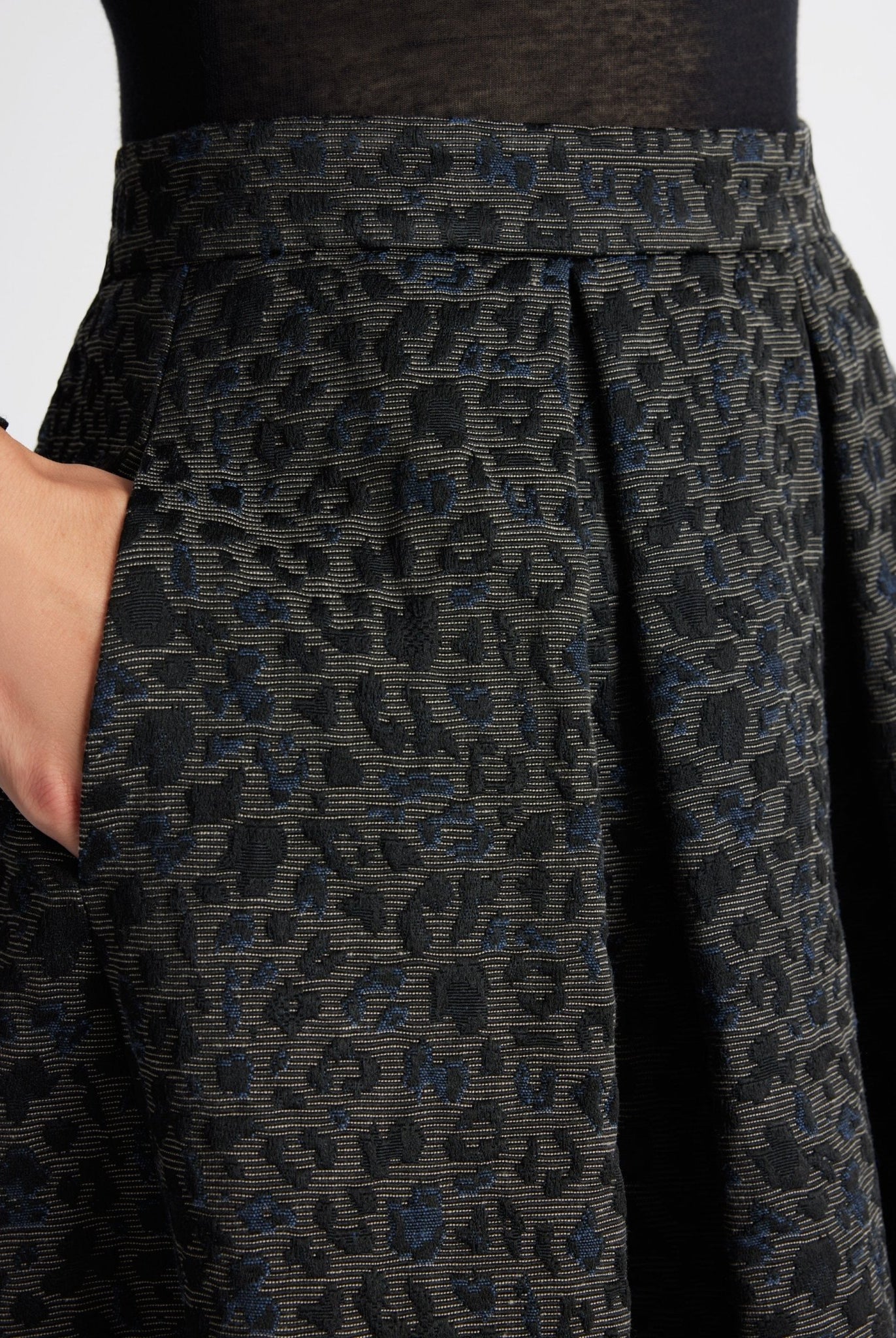 Midi-Rock NINARO aus Baumwoll-Mix in A-Linie - FOX'S-Fashion