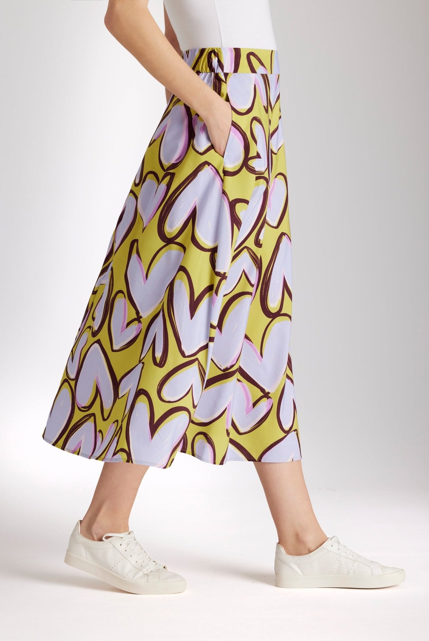 Midi - Rock QUANORO aus Viskose - Baumwoll - Mix in A - Linie - FOX'S - Fashion