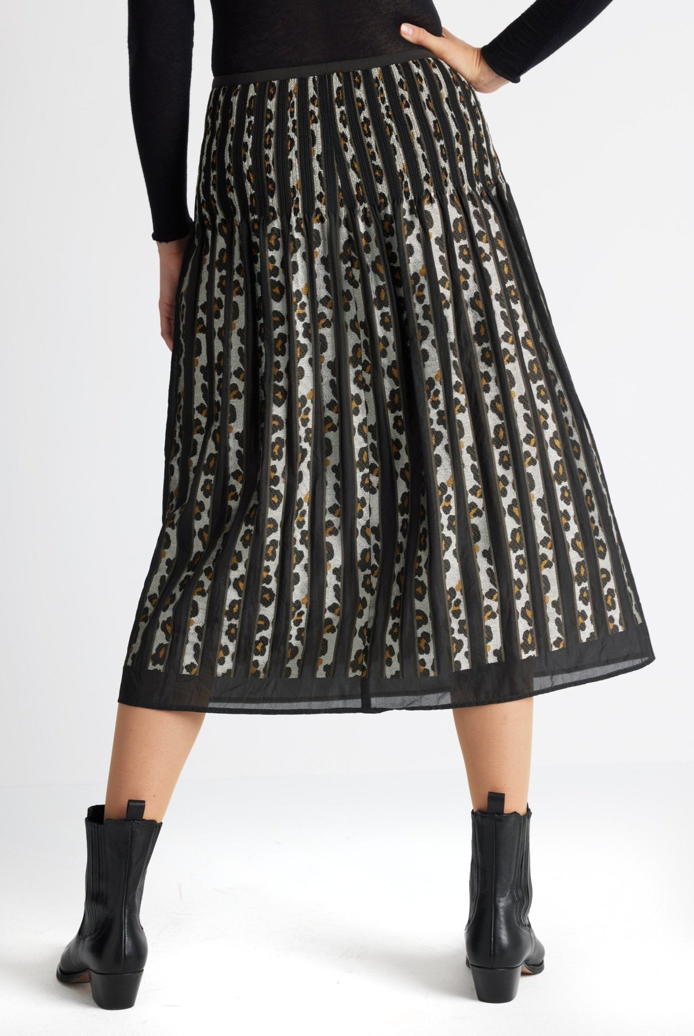 One Size Rock LEOPARO-W aus Viskose-Mix in Midi-Länge - FOX'S-Fashion