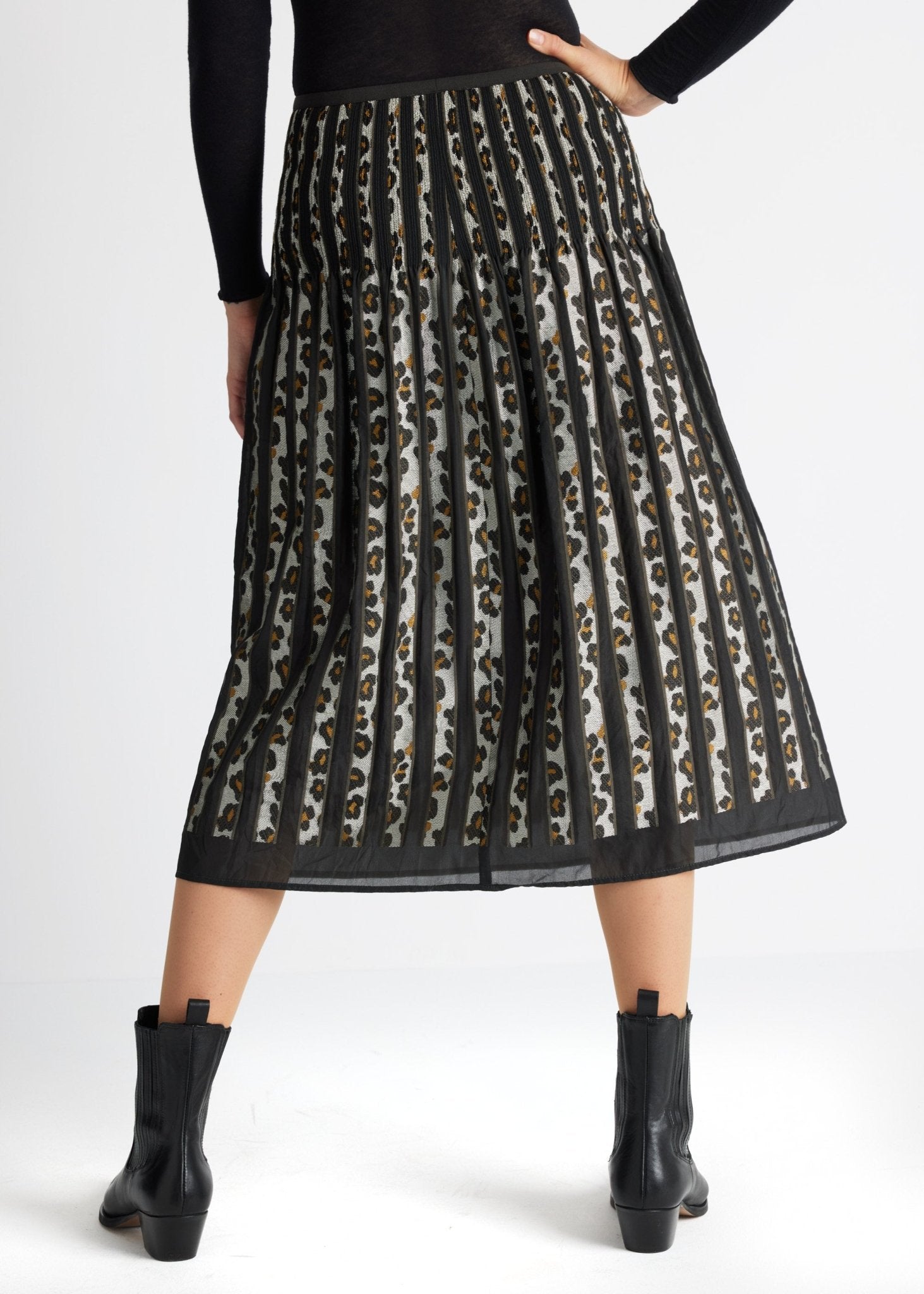 One Size Rock LEOPARO-W aus Viskose-Mix in Midi-Länge - FOX'S-Fashion