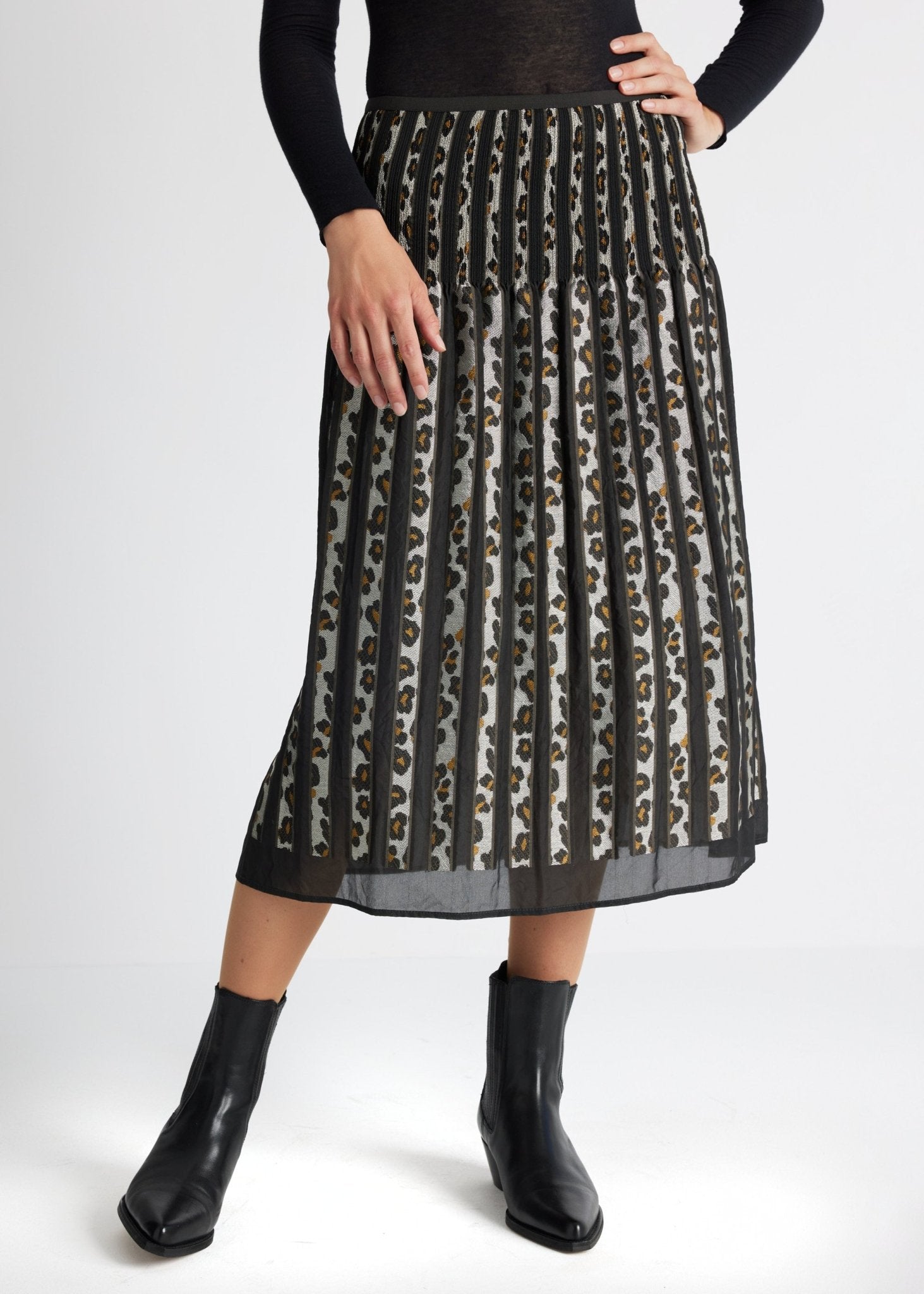 One Size Rock LEOPARO-W aus Viskose-Mix in Midi-Länge - FOX'S-Fashion