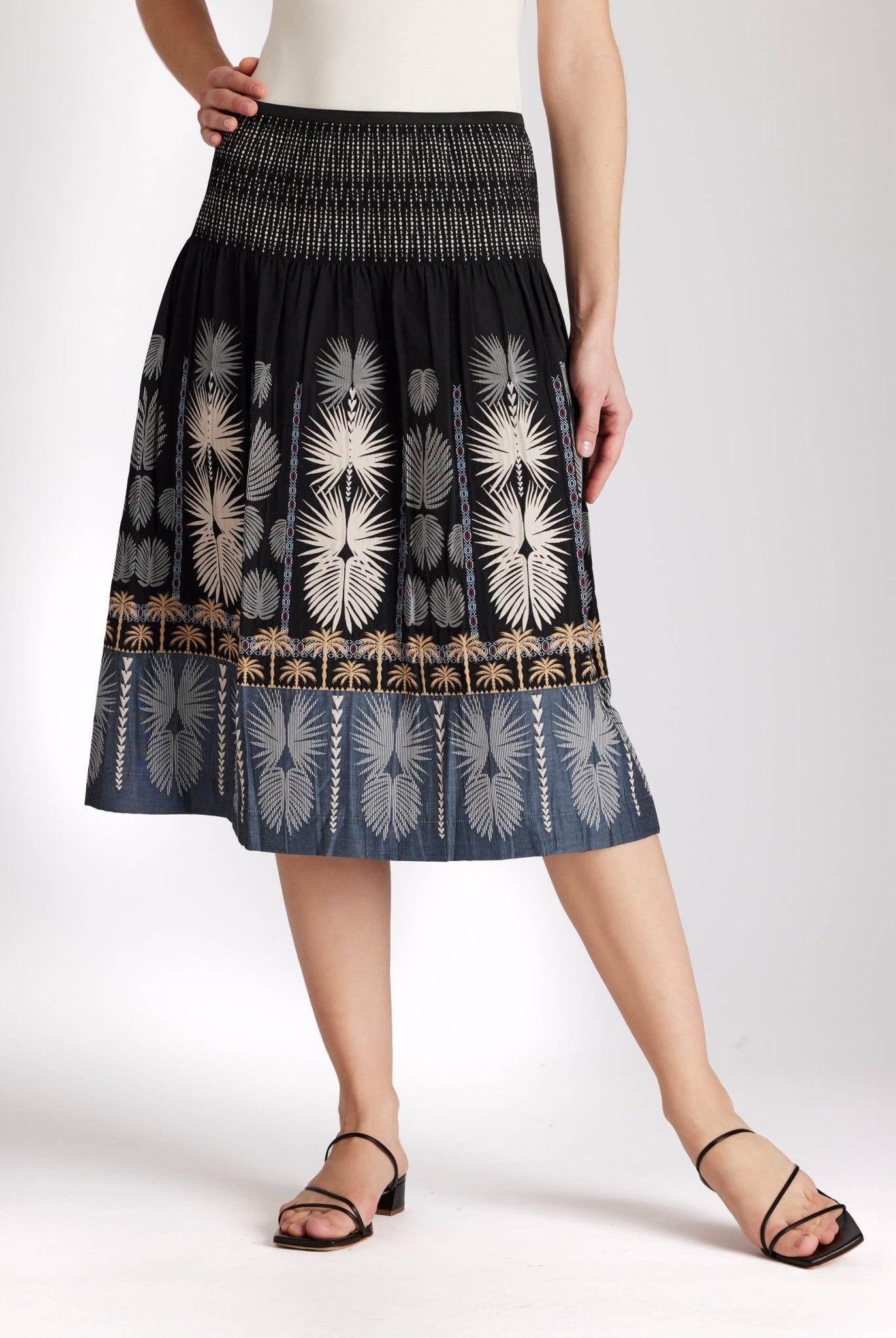 One Size Rock LONGERO - S aus Baumwollmix in Midi - Länge mit Gummibund - FOX'S - Fashion