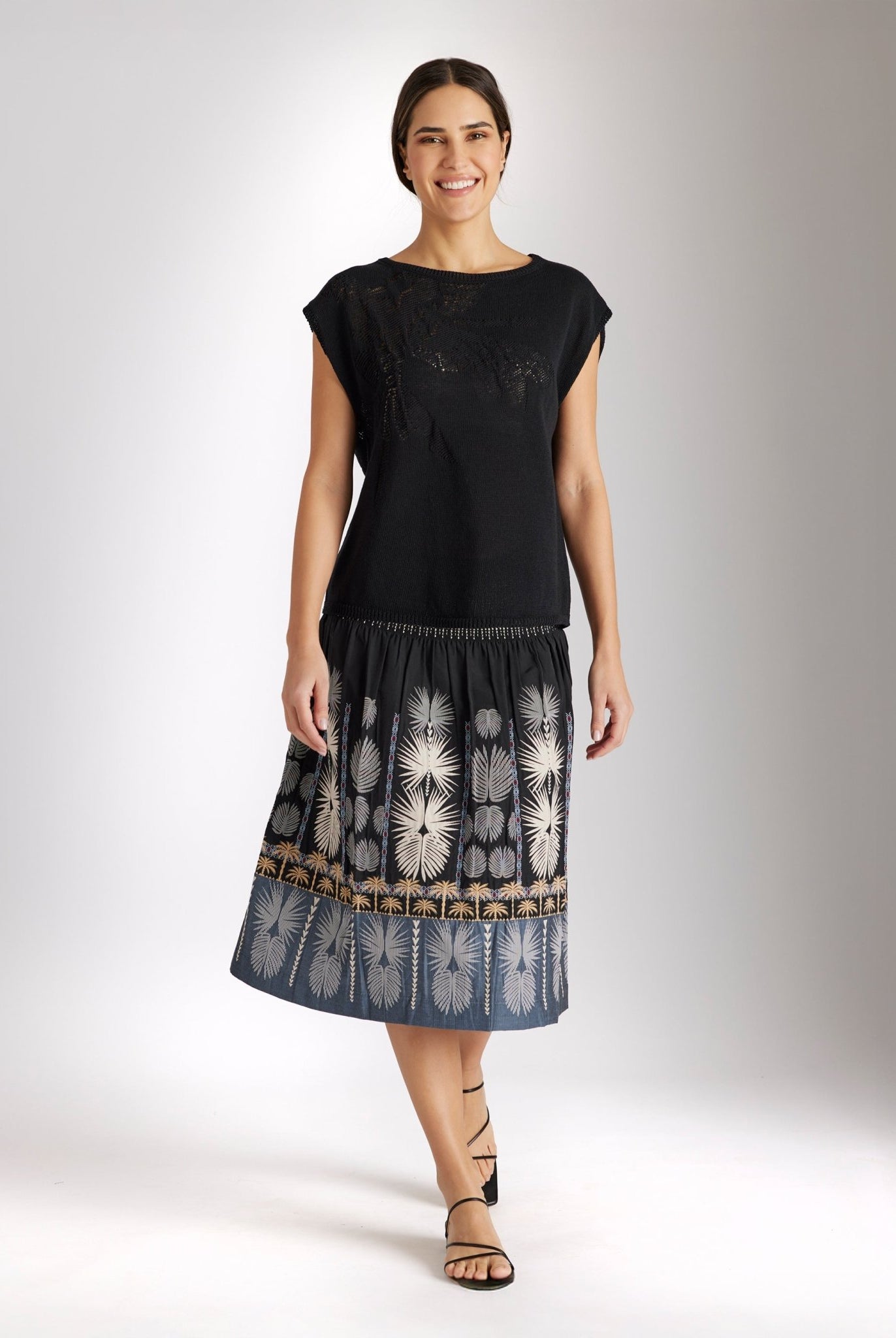 One Size Rock LONGERO - S aus Baumwollmix in Midi - Länge mit Gummibund - FOX'S - Fashion