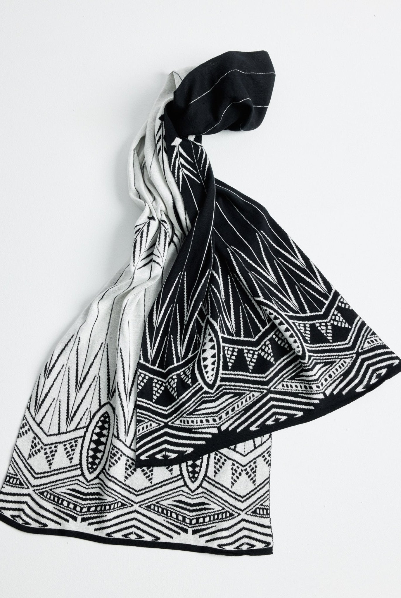 Rechteckiger Strickschal DASALA aus Baumwoll-Mix in Doubleface-Optik - FOX'S-Fashion
