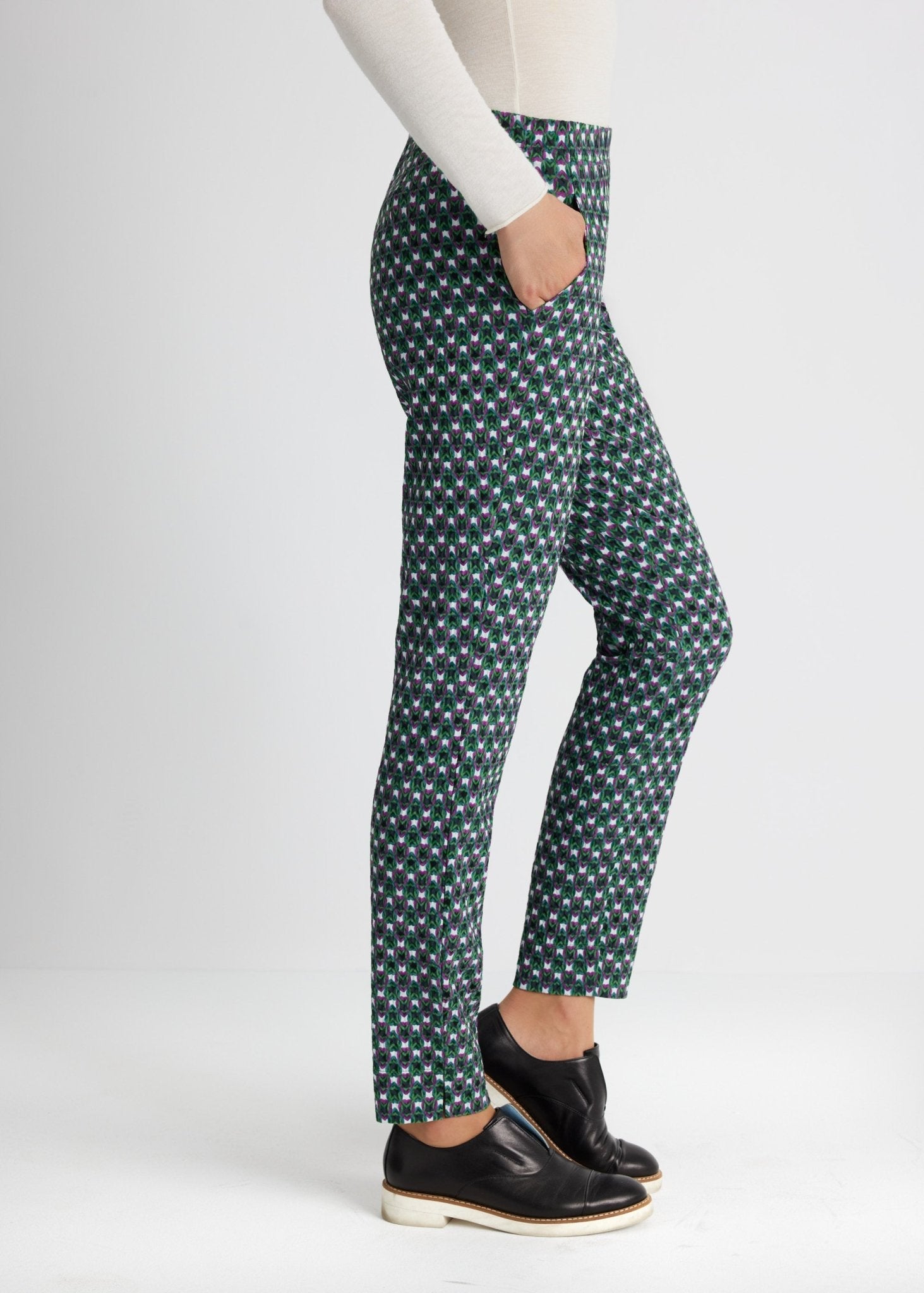 Schmale Hose ENESTRA aus Viskose-Mix mit Gummibund - FOX'S-Fashion
