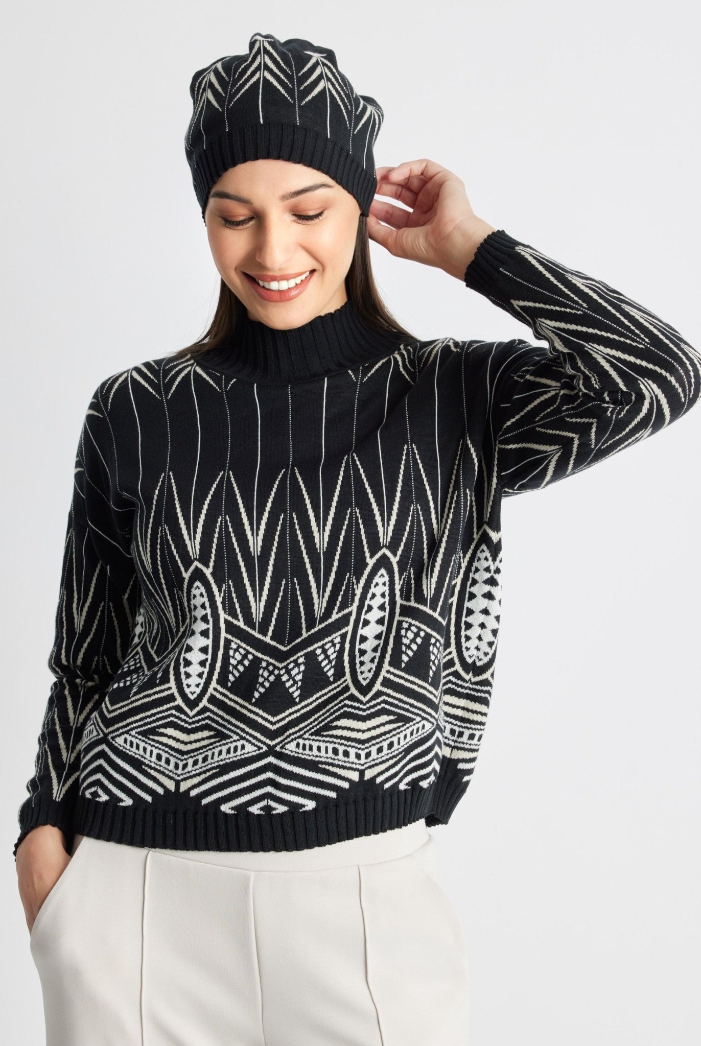 Schmale Strickmütze DAMULA aus Baumwoll-Mix - FOX'S-Fashion