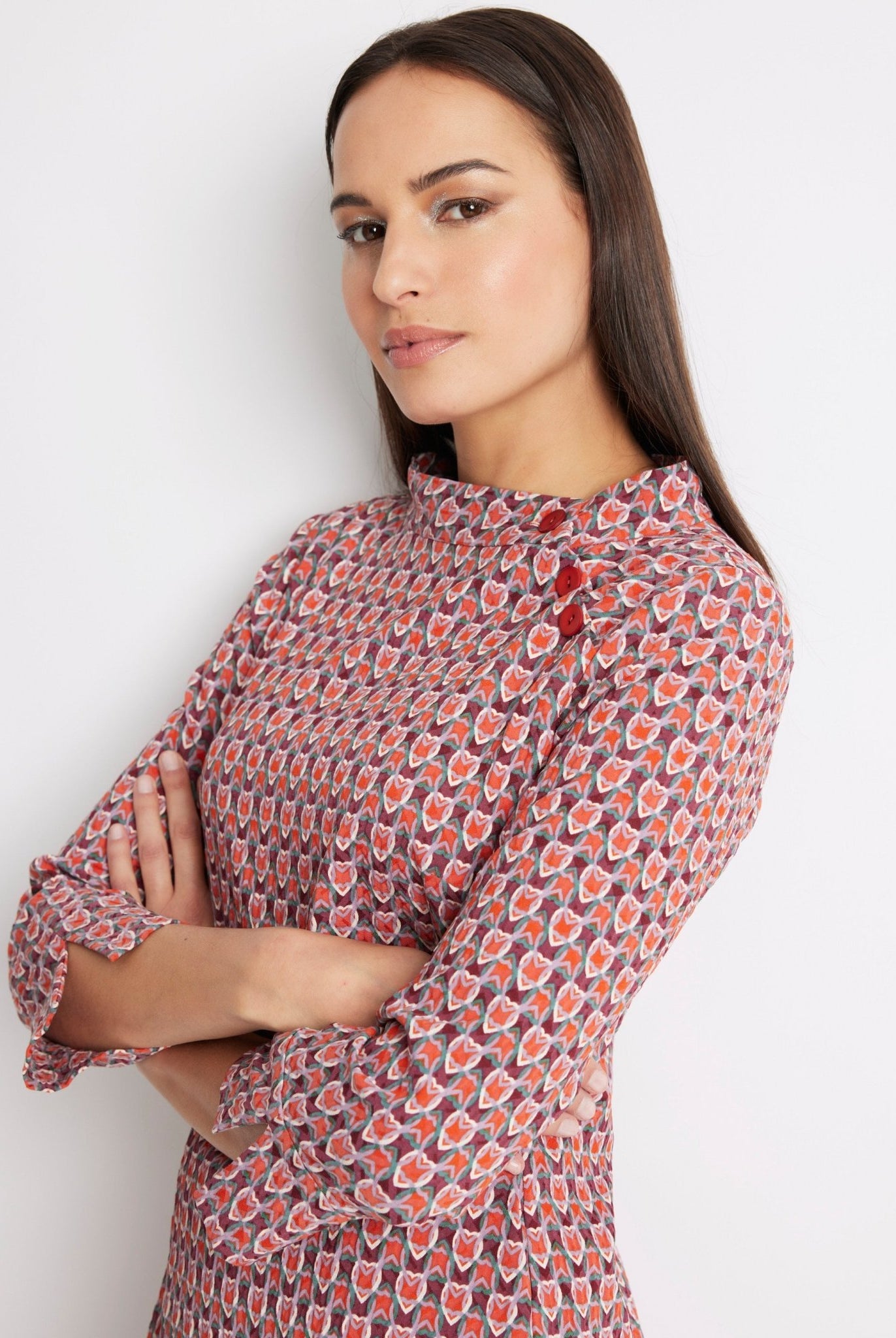 Schmales Kleid ELNYRA aus Viskose-Mix in Knielänge - FOX'S-Fashion