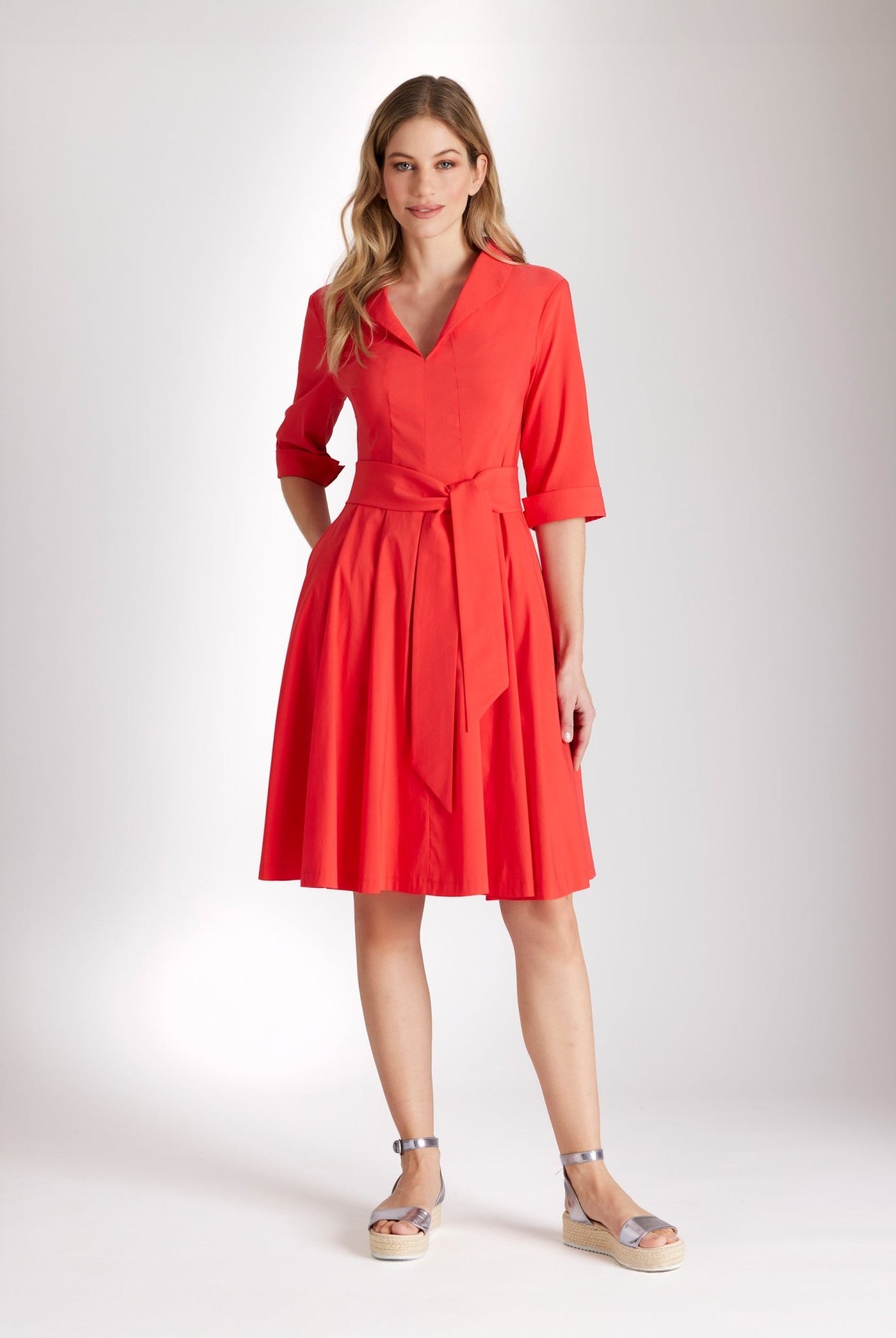 Tailliertes Kleid MEDAXY aus Baumwollmix mit Stretch - FOX'S - Fashion