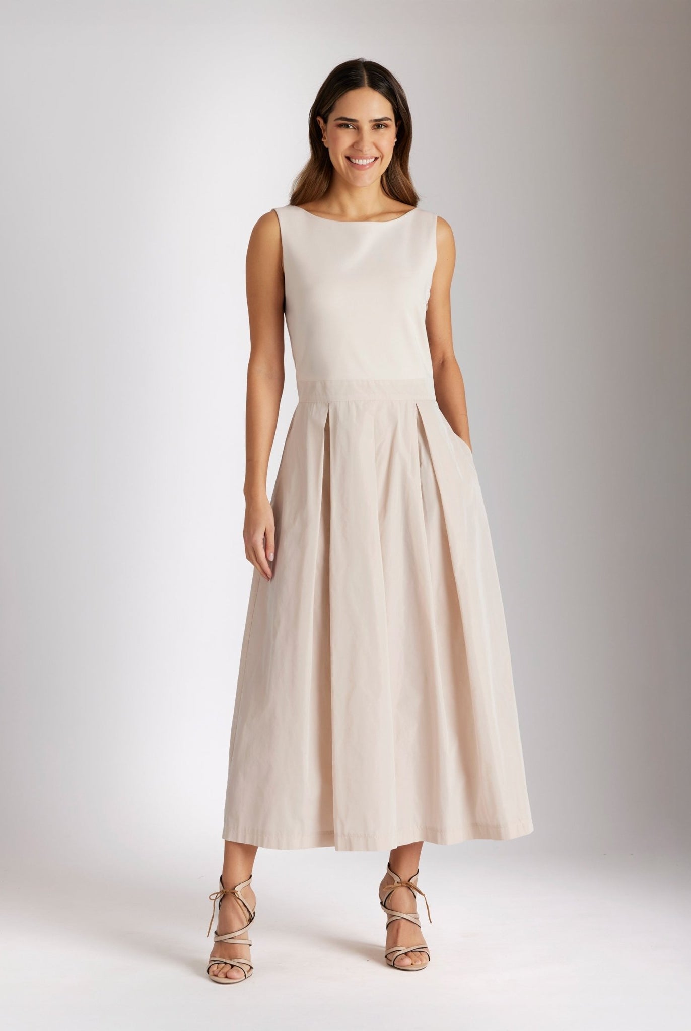 Tailliertes Kleid SEDEBIA im Patch aus Viskosejersey und Taft - FOX'S - Fashion