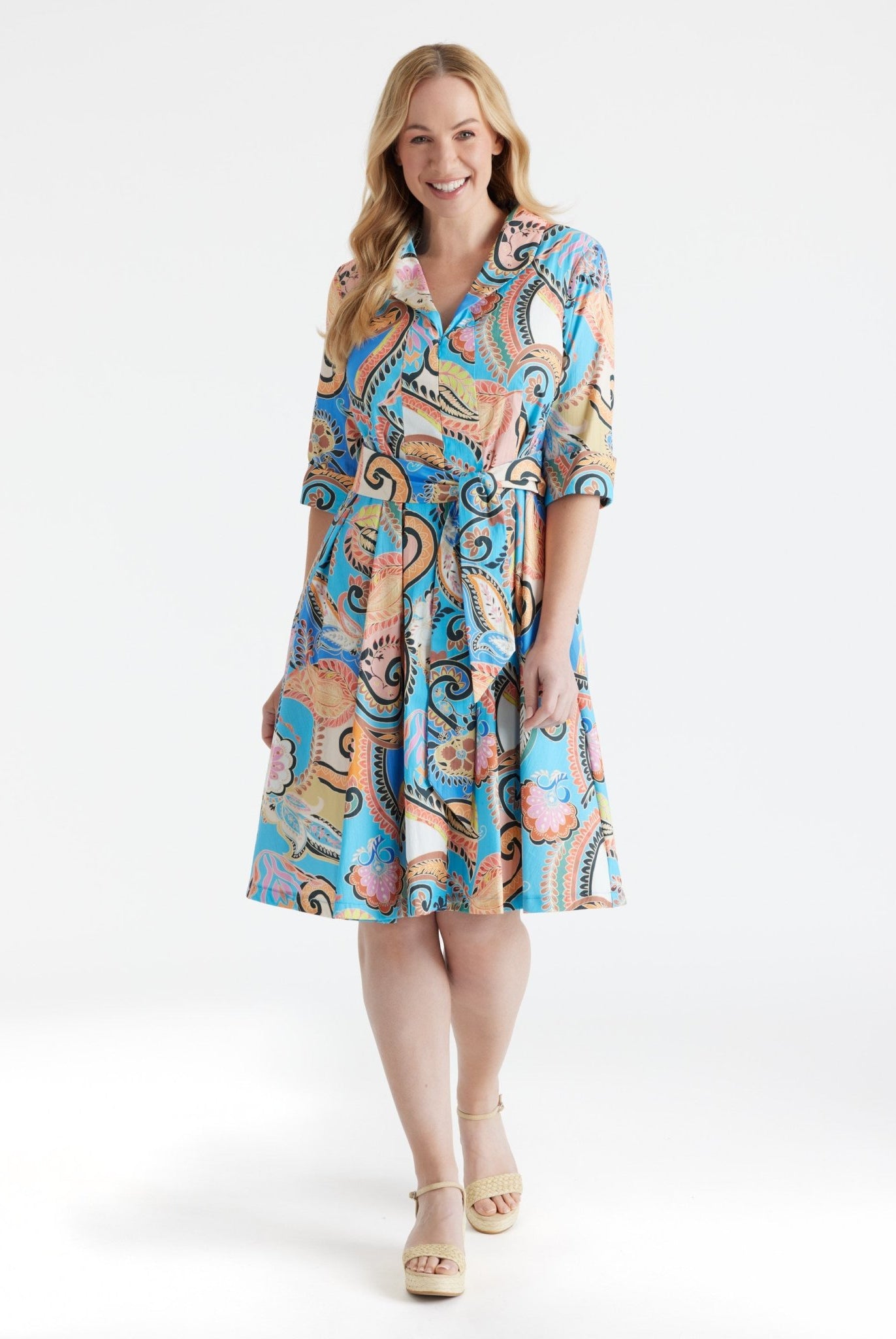 Tailliertes Kleid UDAXI aus Bio - Baumwolle - FOX'S - Fashion