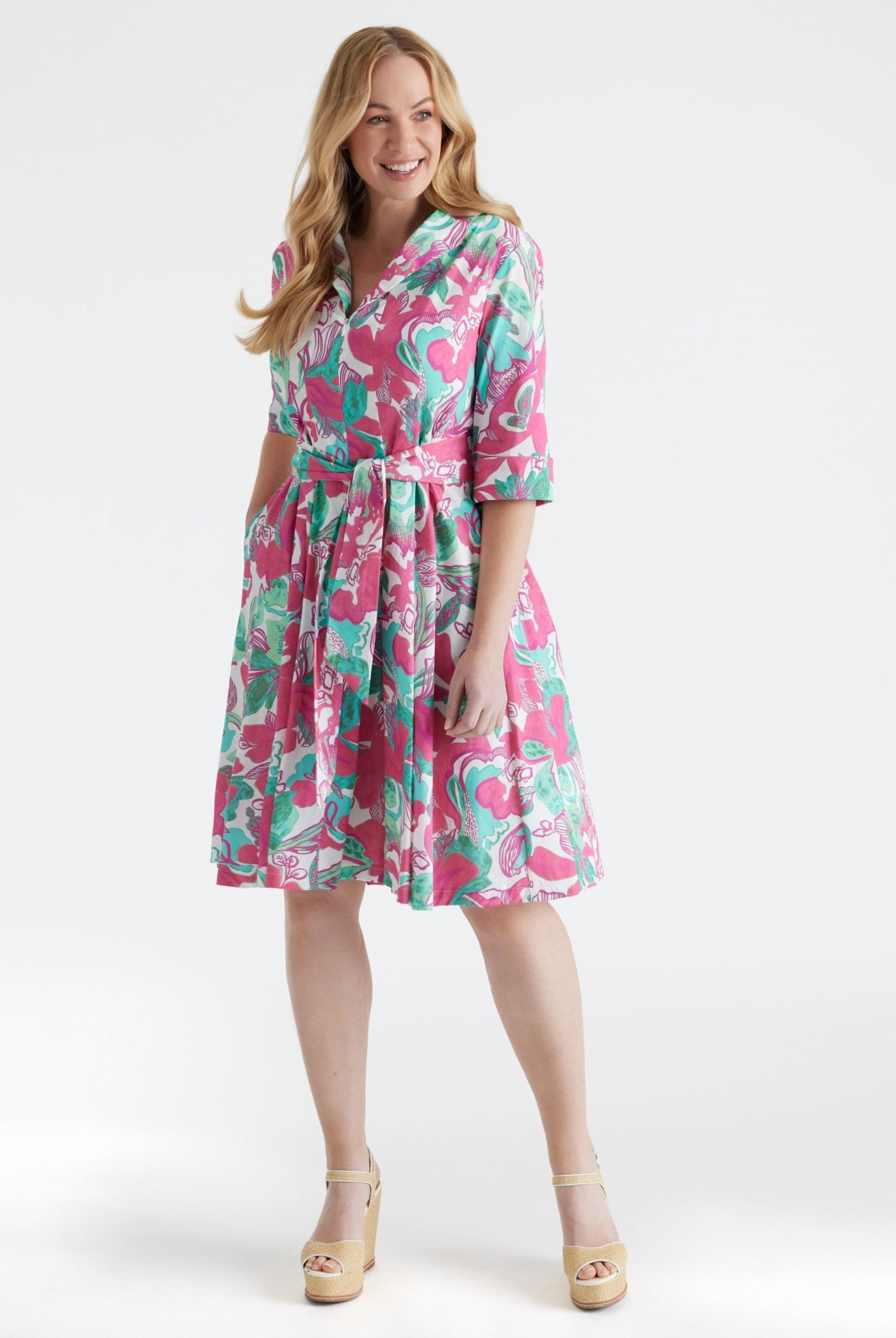 Tailliertes Kleid UDAXI aus Bio - Baumwolle - FOX'S - Fashion