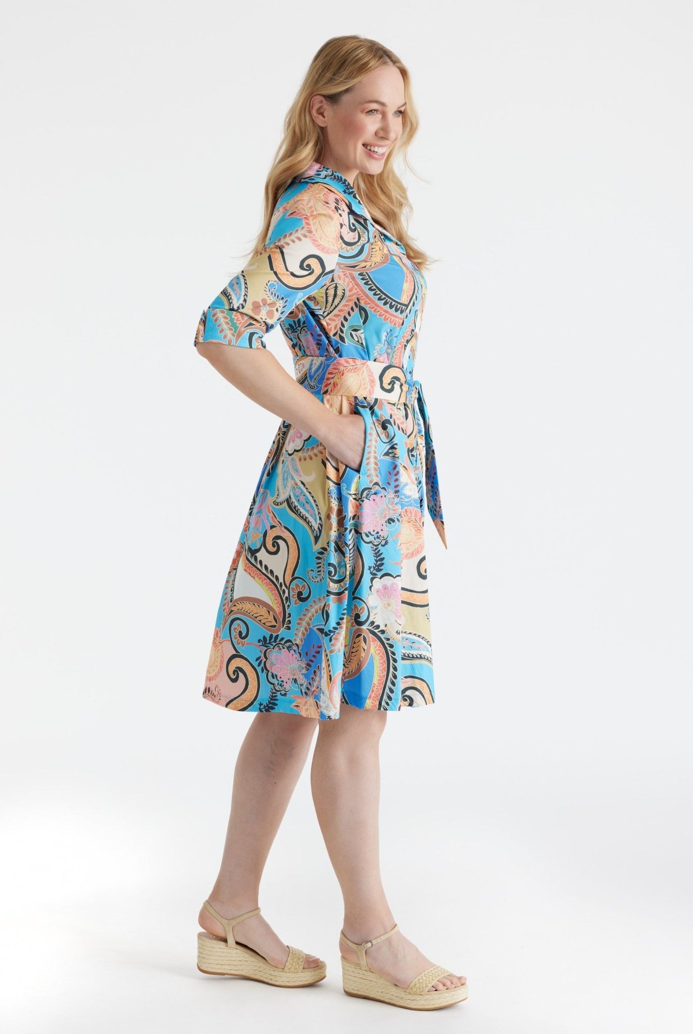 Tailliertes Kleid UDAXI aus Bio - Baumwolle - FOX'S - Fashion