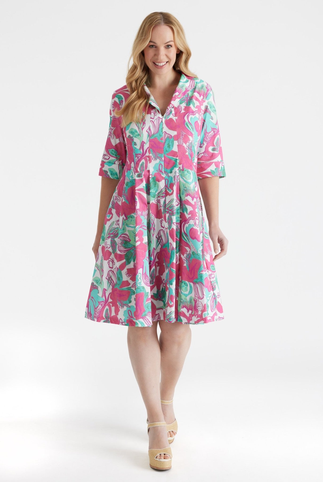 Tailliertes Kleid UDAXI aus Bio - Baumwolle - FOX'S - Fashion