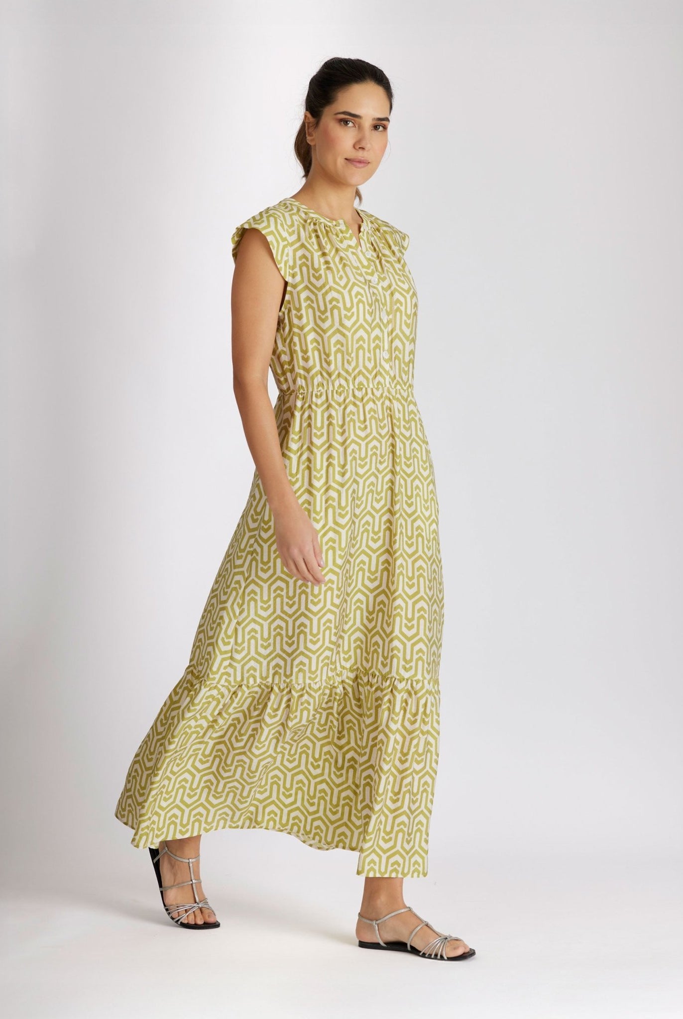 Tailliertes Kleid XAYANA aus Viskose - Mix mit Knopfleiste - FOX'S - Fashion